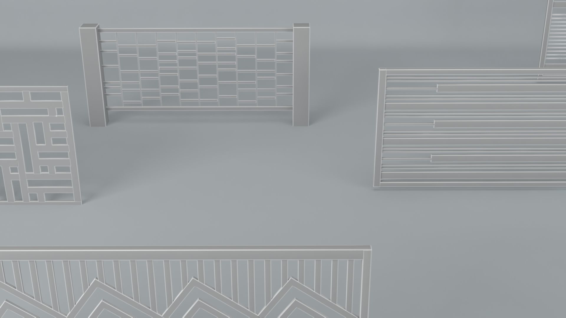Modern Fences 3D model_15