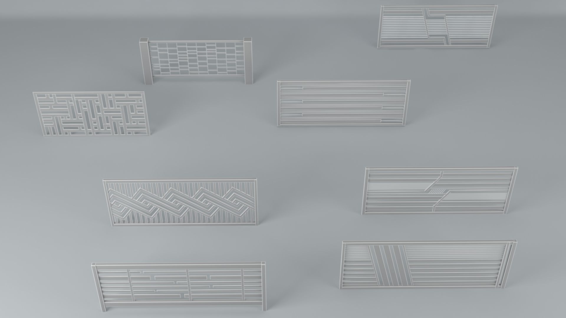 Modern Fences 3D model_17