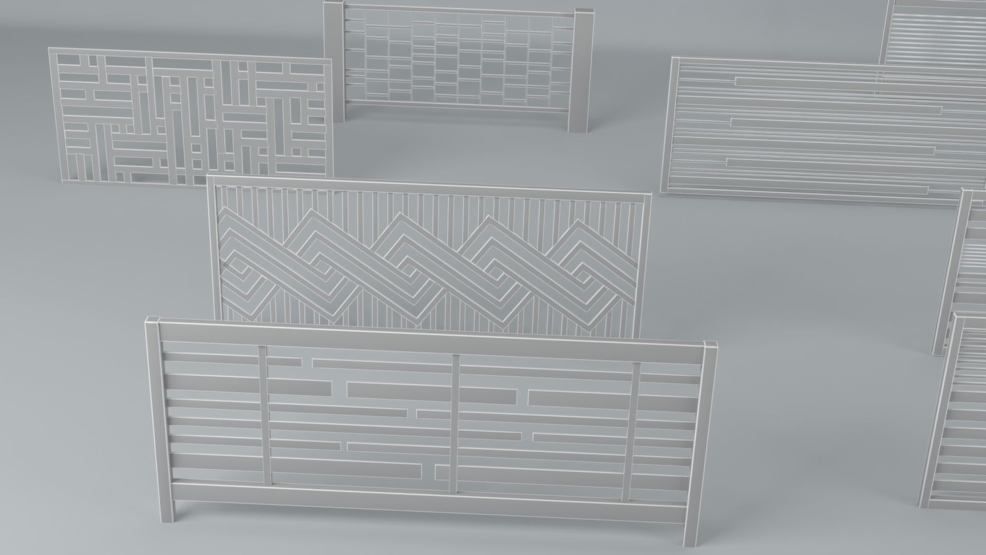 Modern Fences 3D model_24