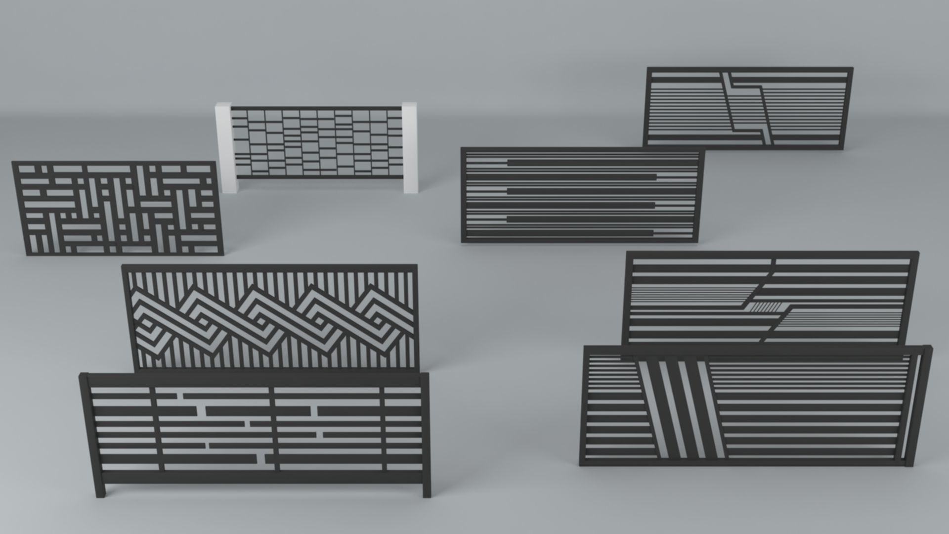Modern Fences 3D model_9