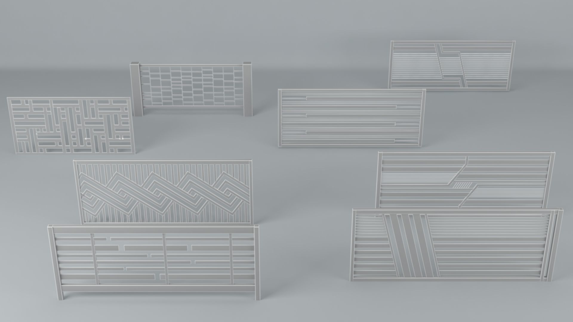 Modern Fences 3D model_19