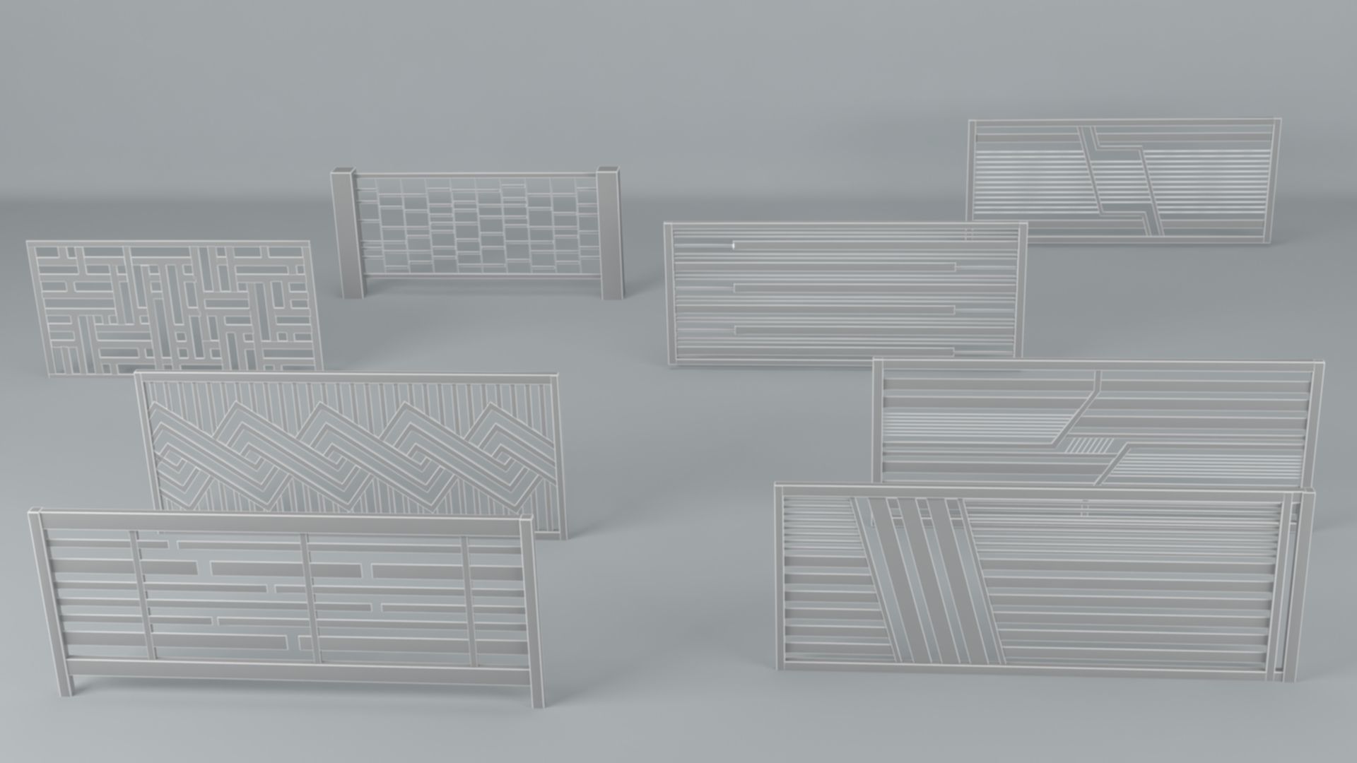 Modern Fences 3D model_27