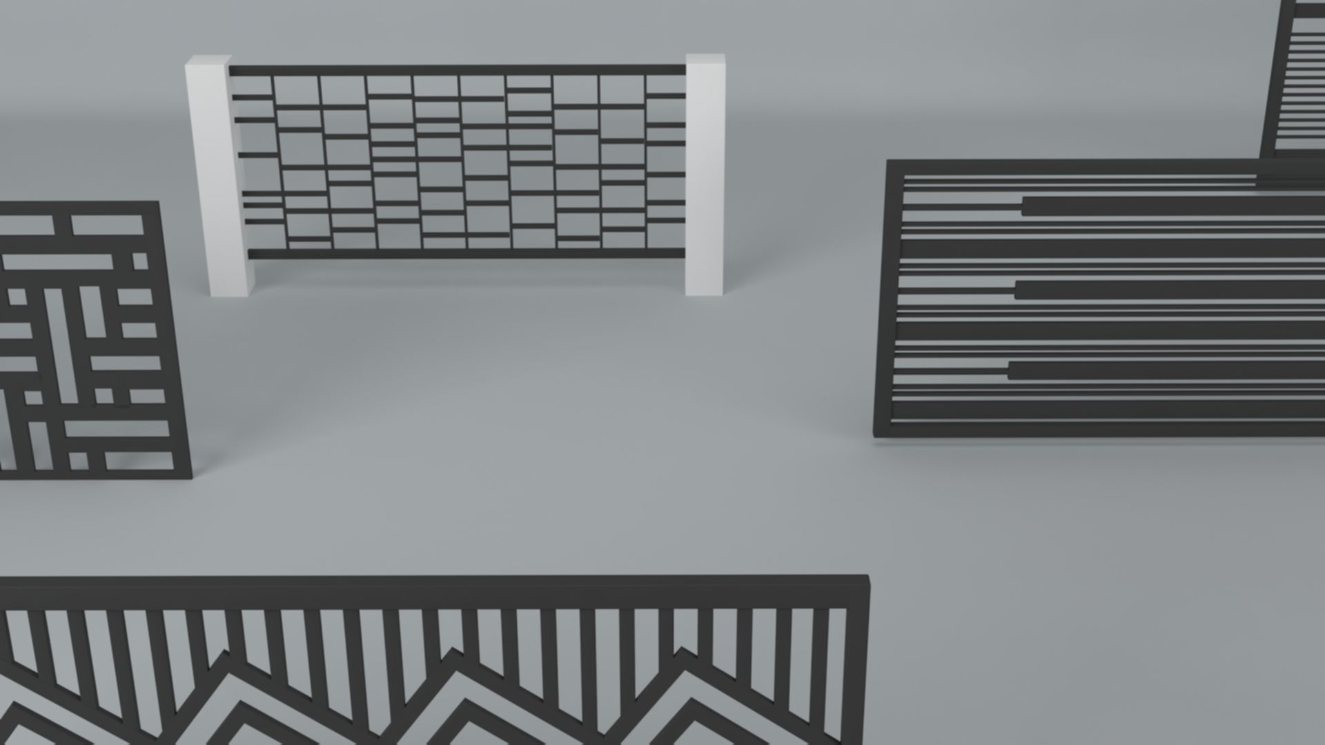 Modern Fences 3D model_7
