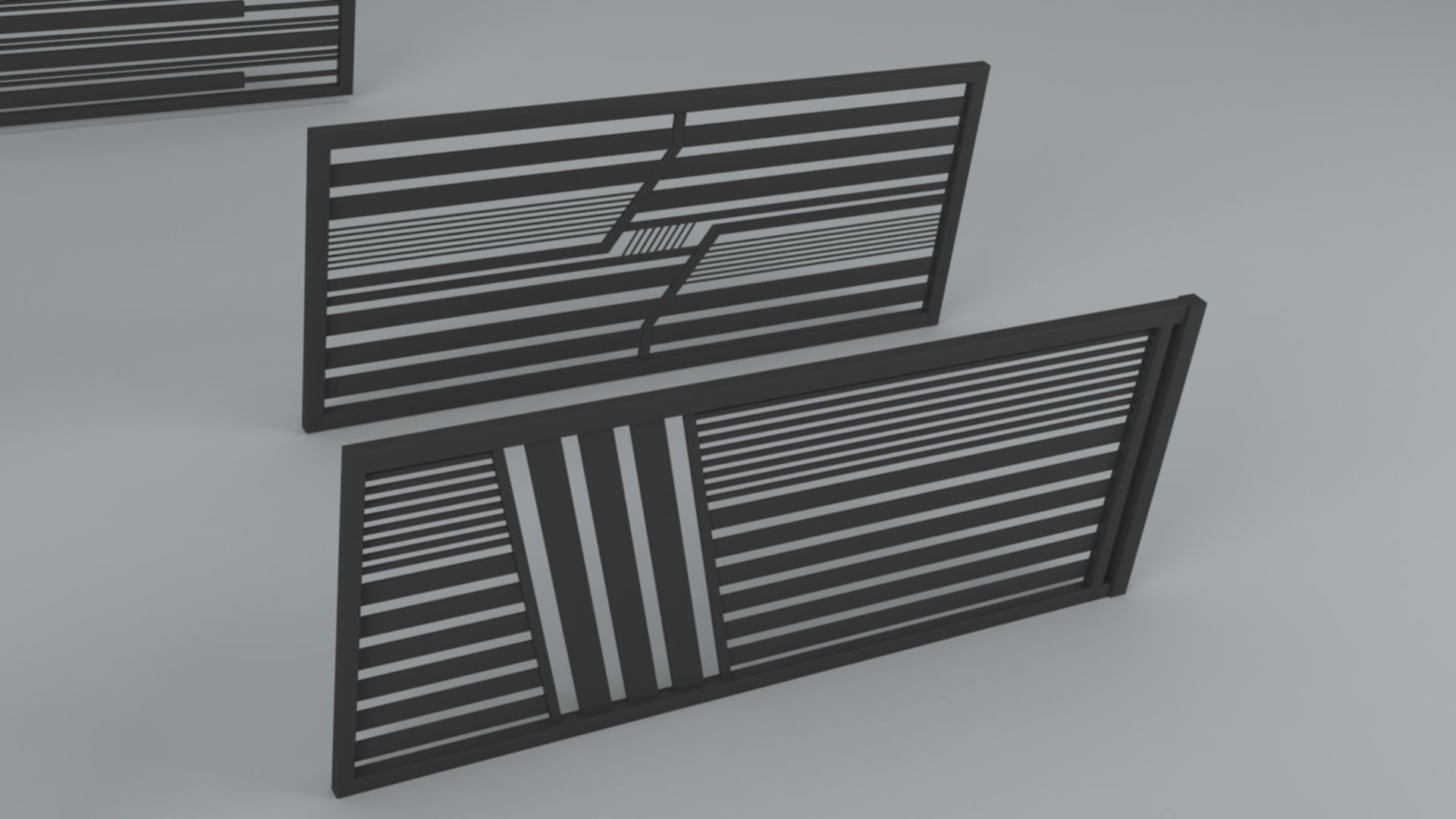 Modern Fences 3D model_4