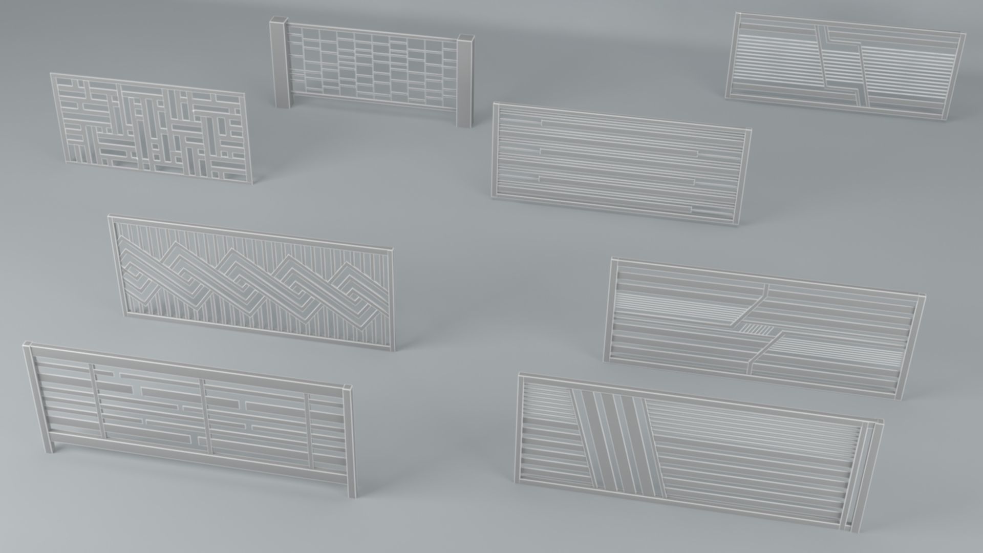 Modern Fences 3D model_25