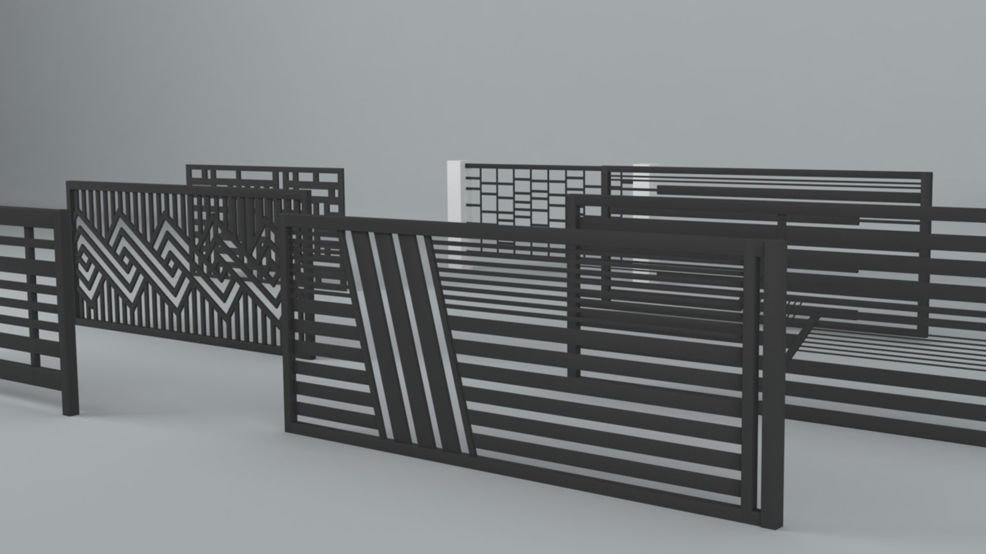 Modern Fences 3D model_5