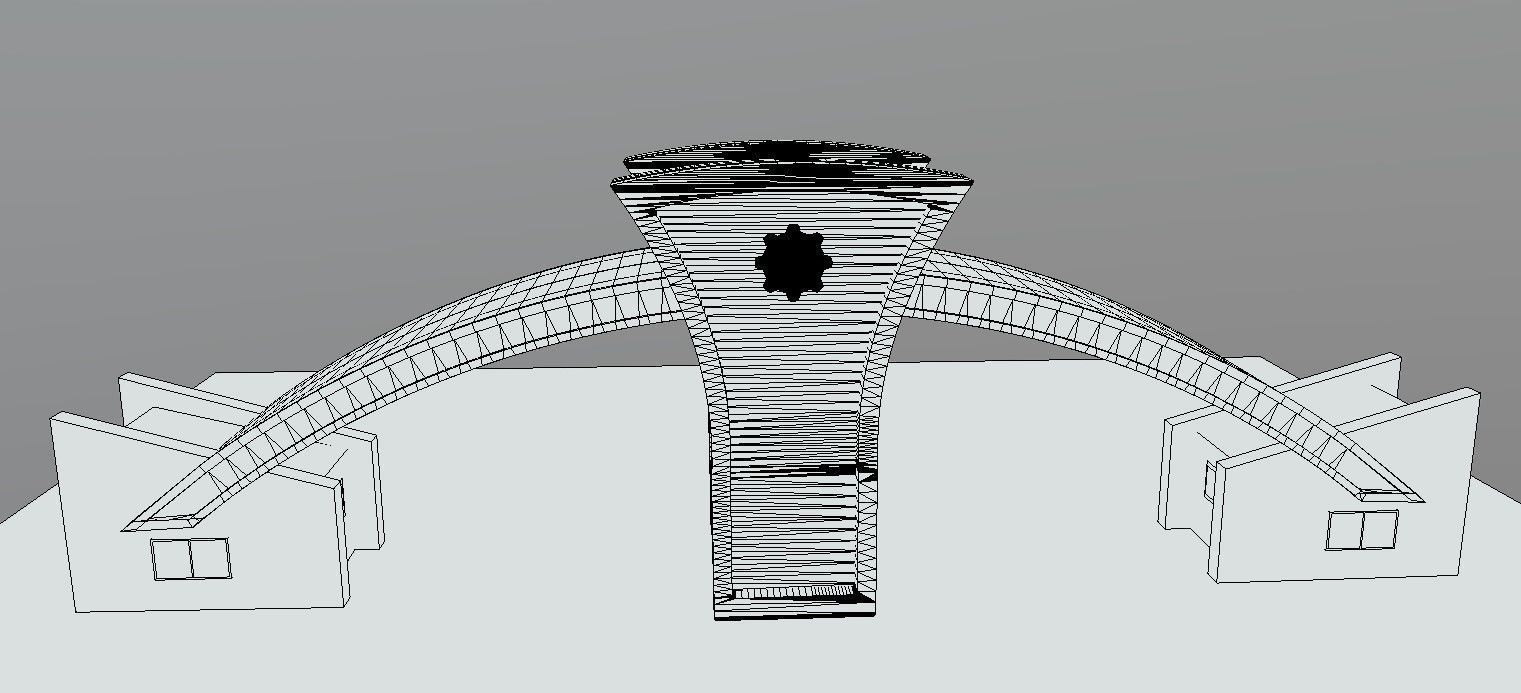 Mehran University Jamshoro Main Gate 3D model_4