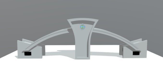 Mehran University Jamshoro Main Gate 3D model_1