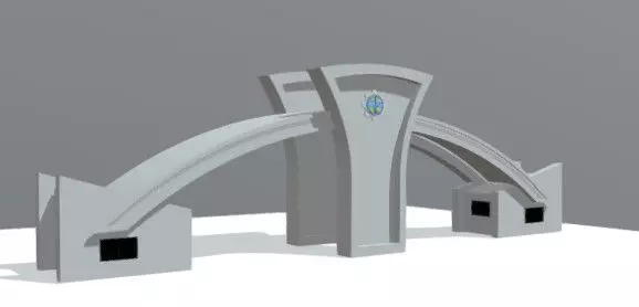Mehran University Jamshoro Main Gate 3D model_0