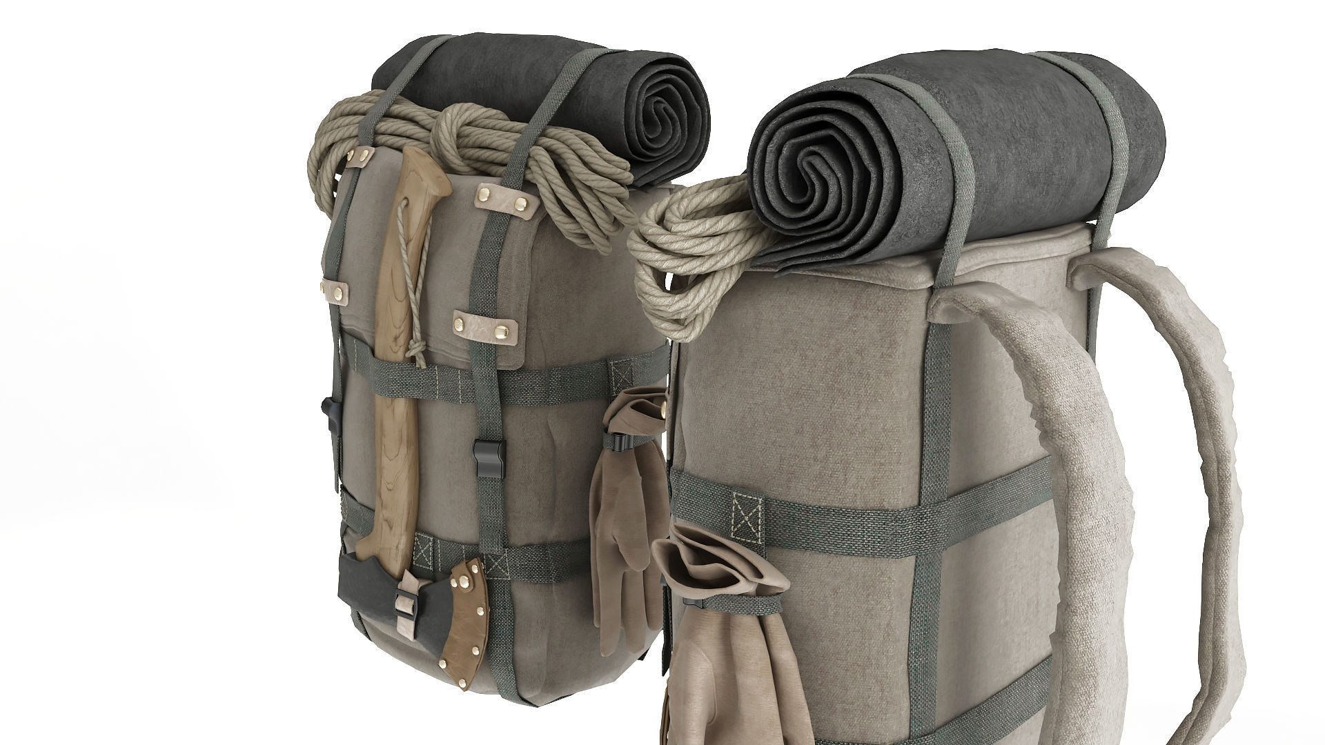 Camping Backpack 3D model_8