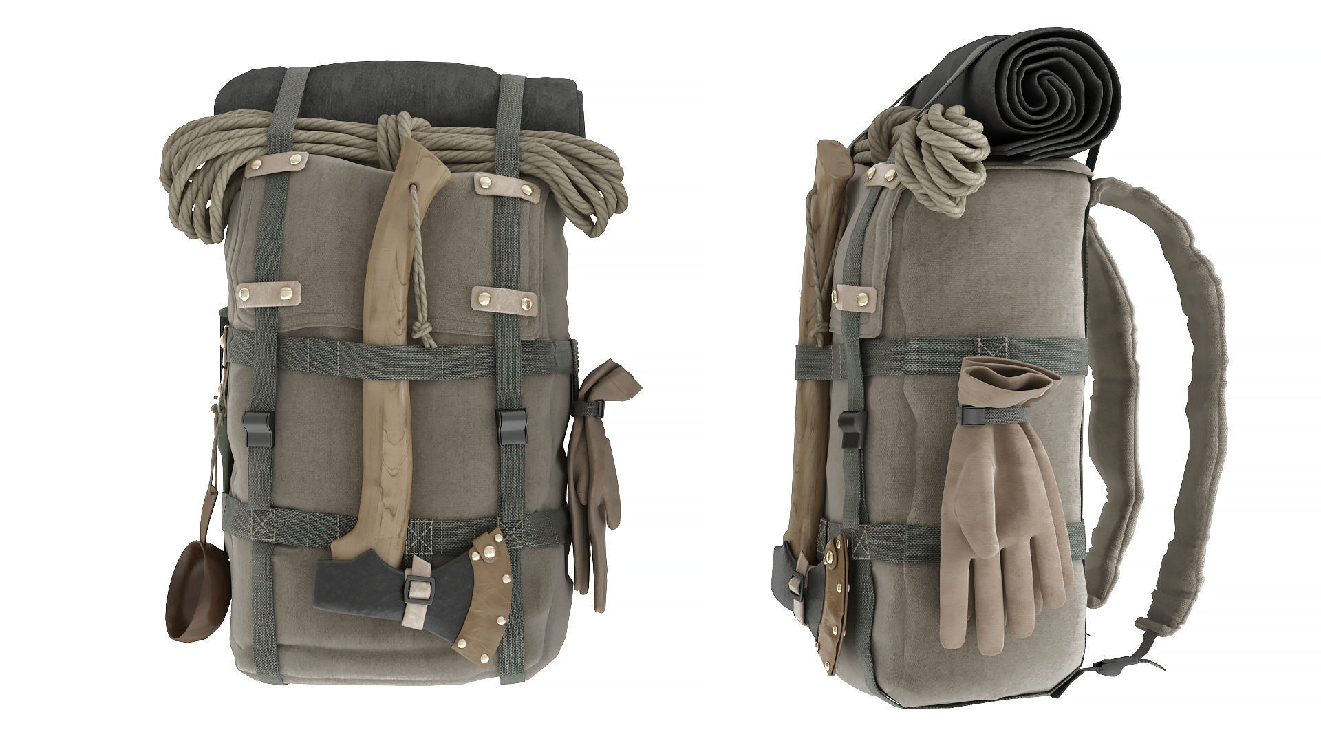 Camping Backpack 3D model_3