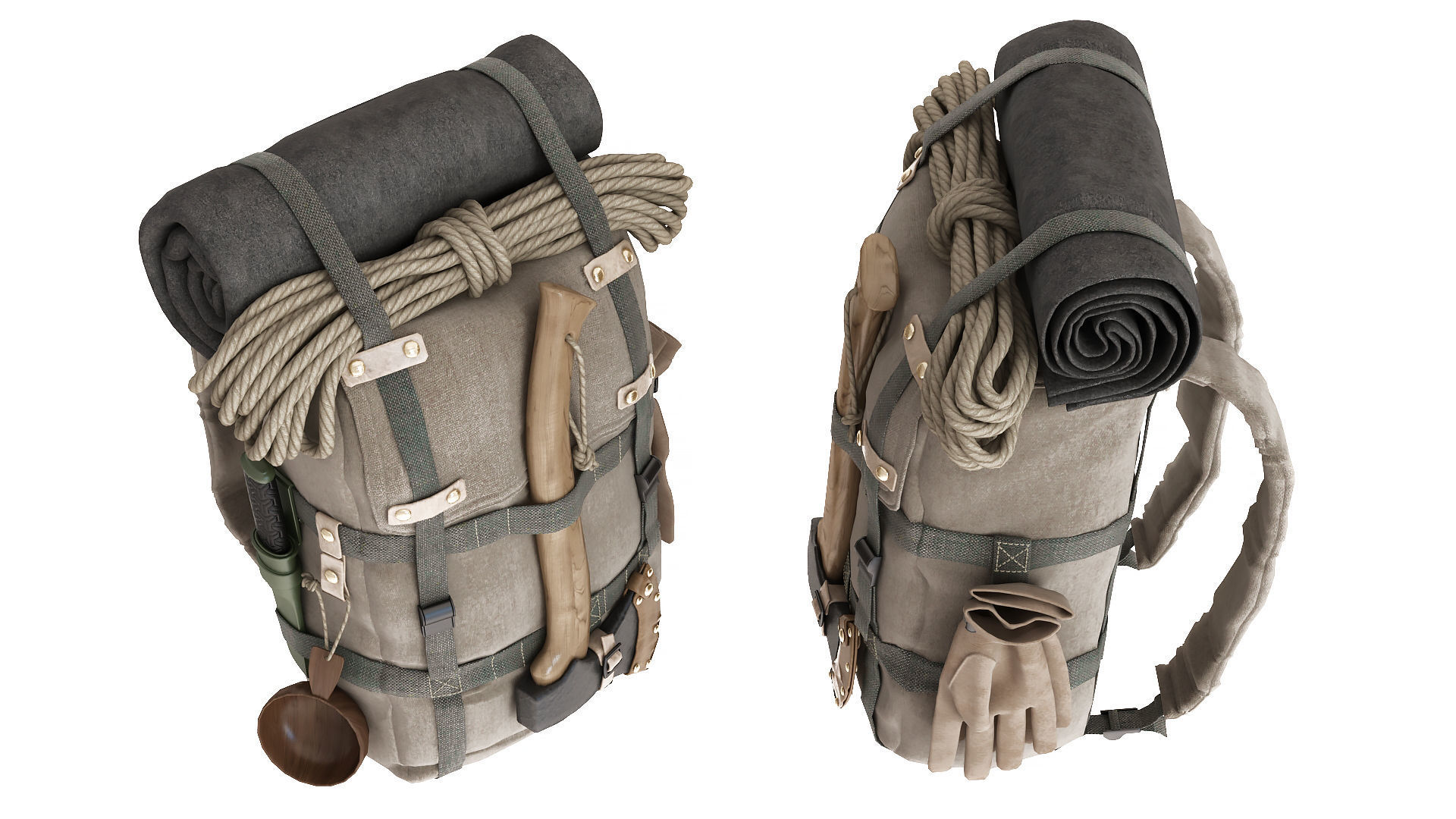 Camping Backpack 3D model_6