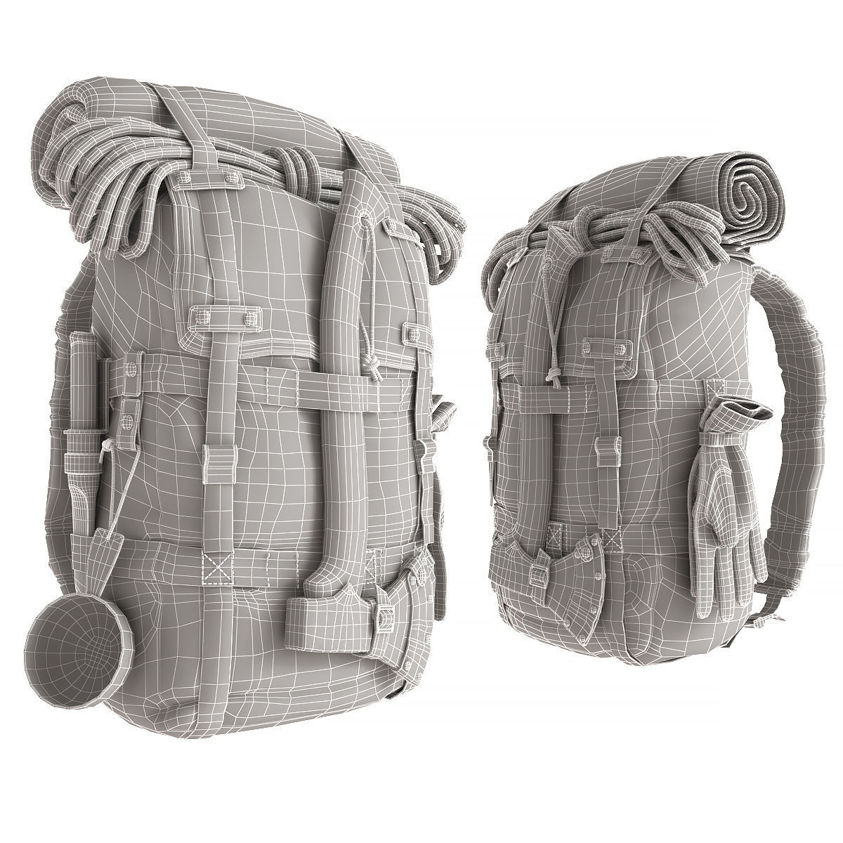 Camping Backpack 3D model_1