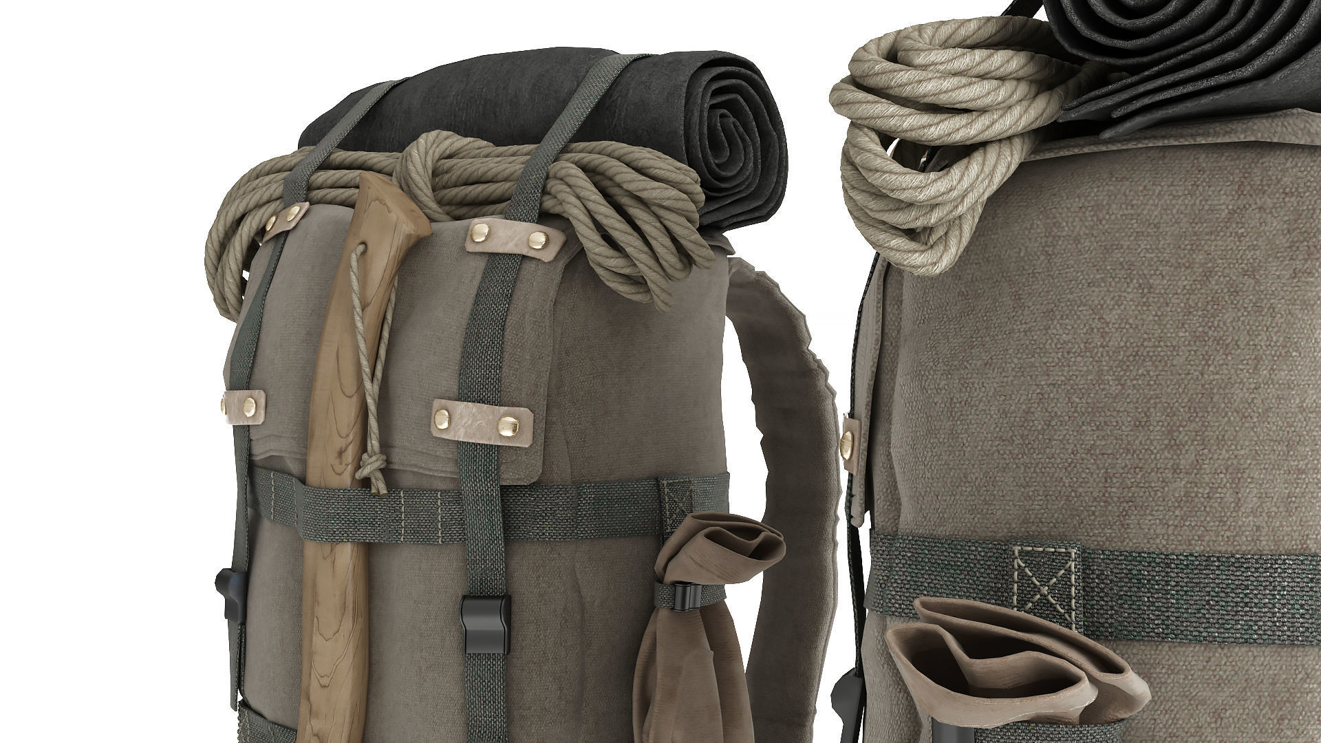 Camping Backpack 3D model_13