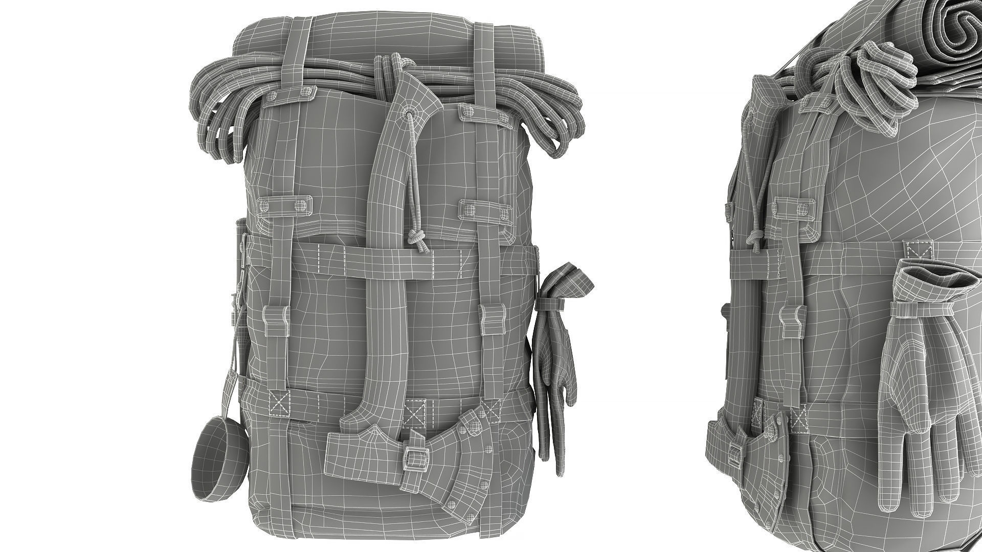 Camping Backpack 3D model_10