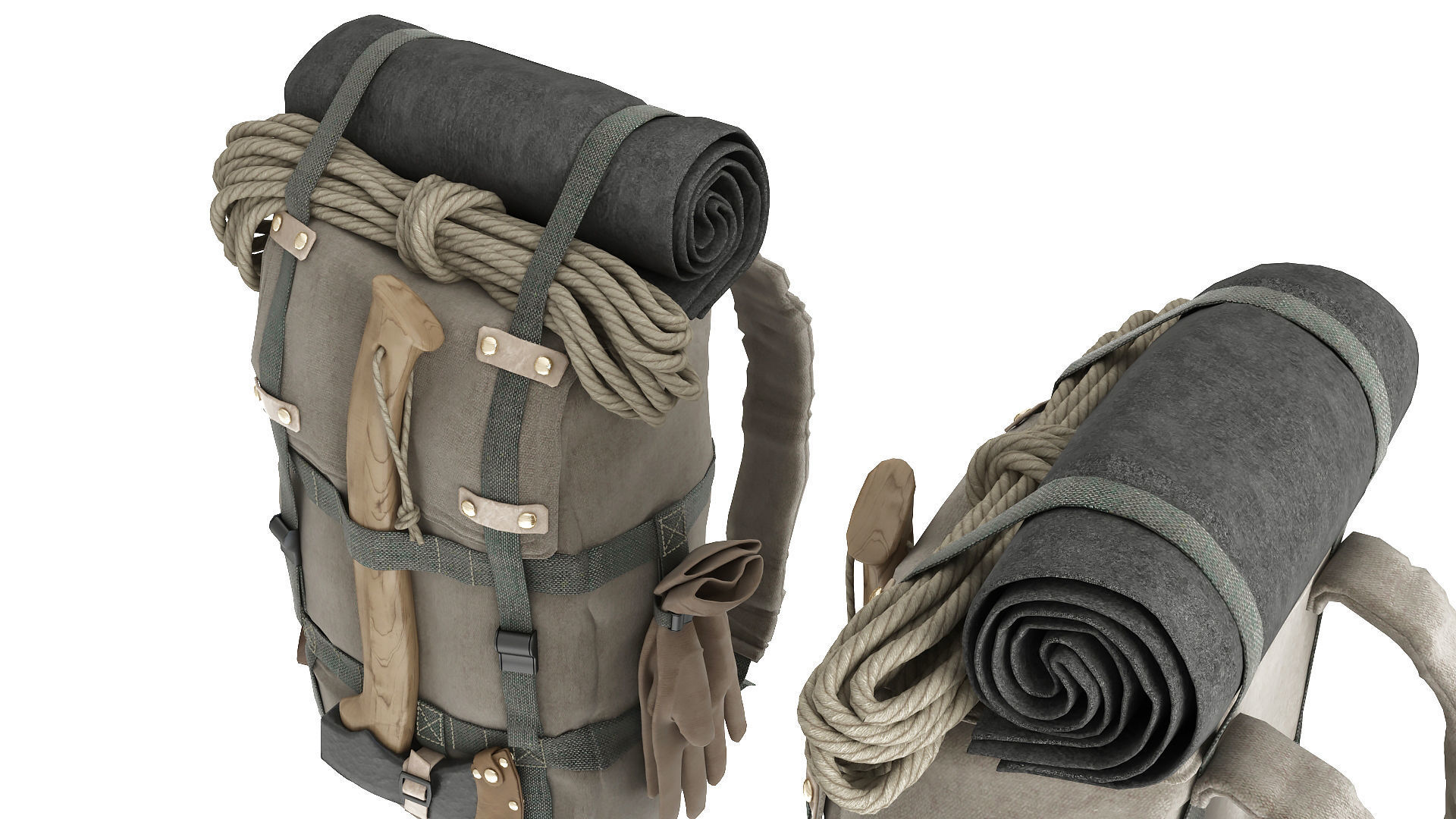 Camping Backpack 3D model_14