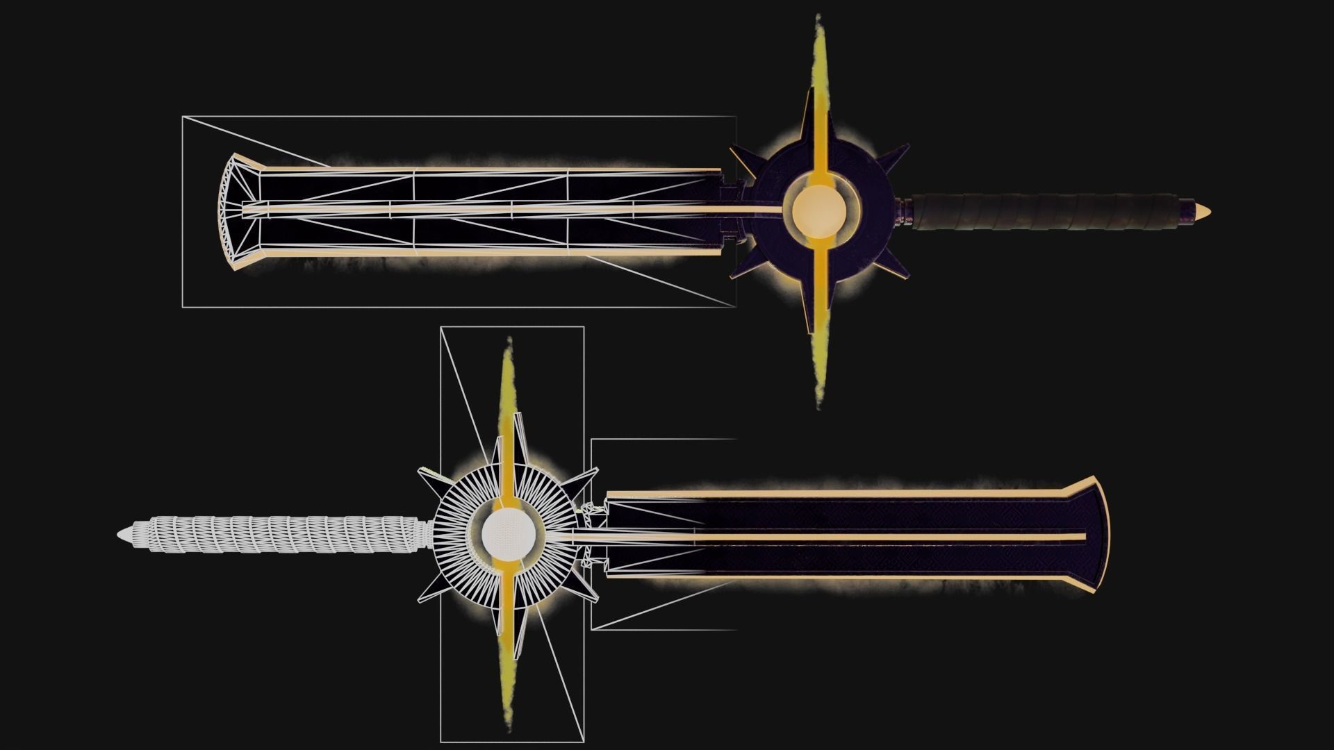 Fantasy Swords Low-poly 3D model_2