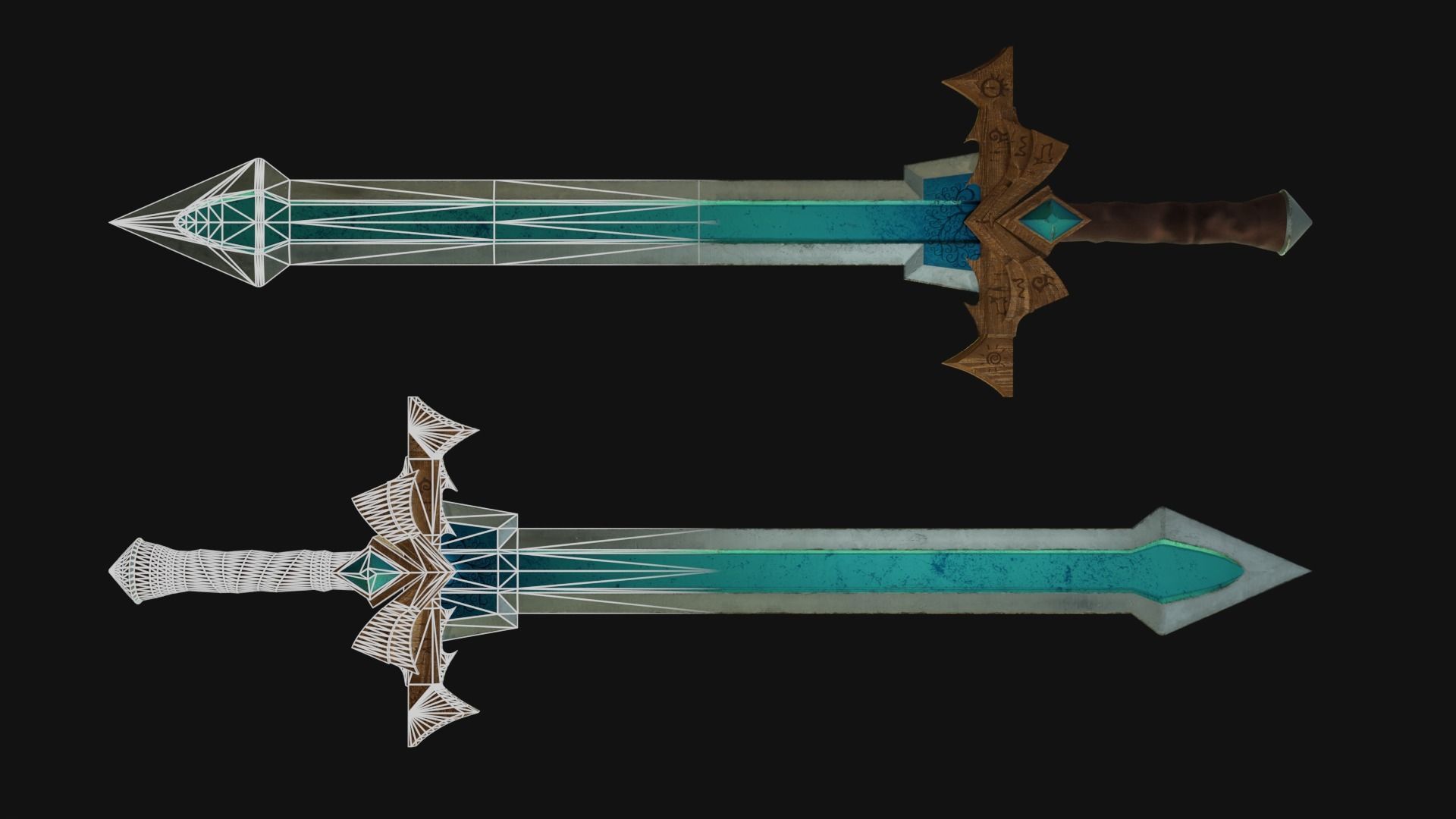 Fantasy Swords Low-poly 3D model_3