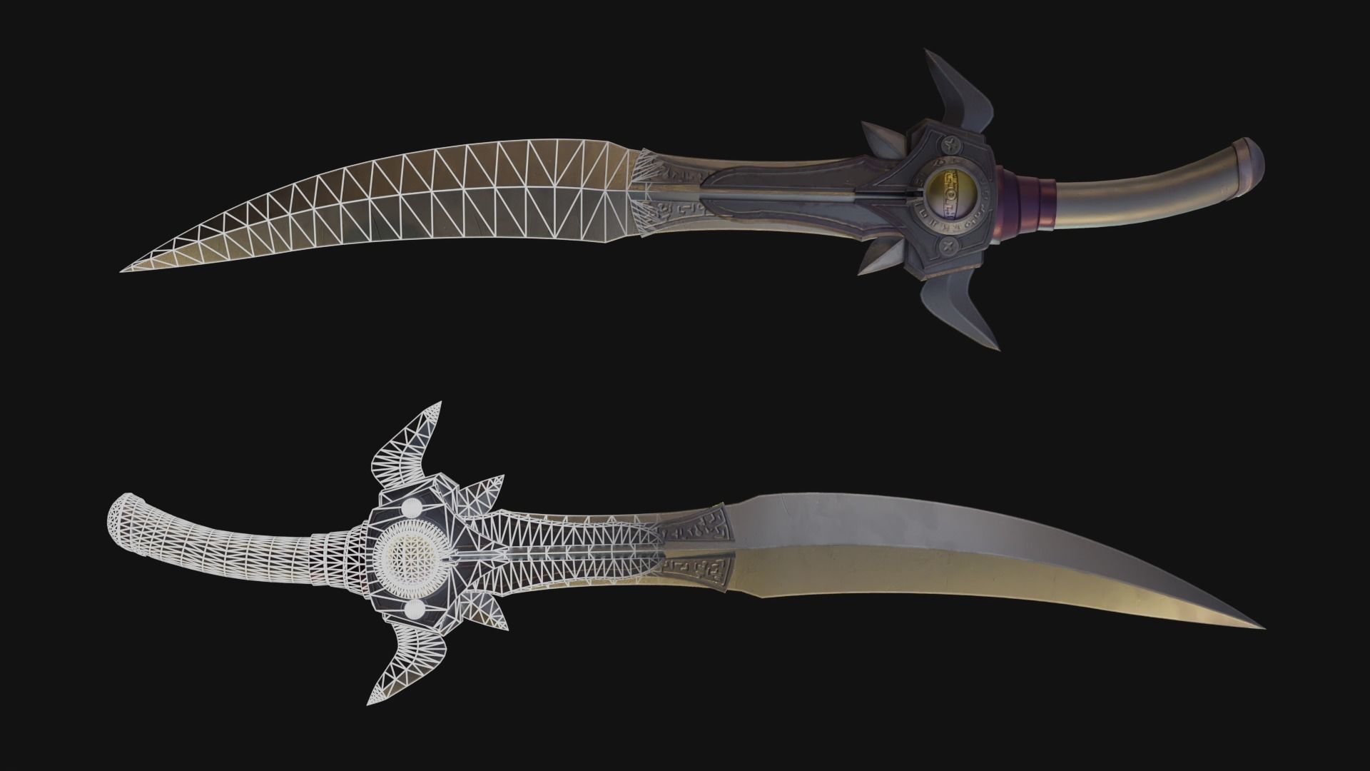 Fantasy Swords Low-poly 3D model_4