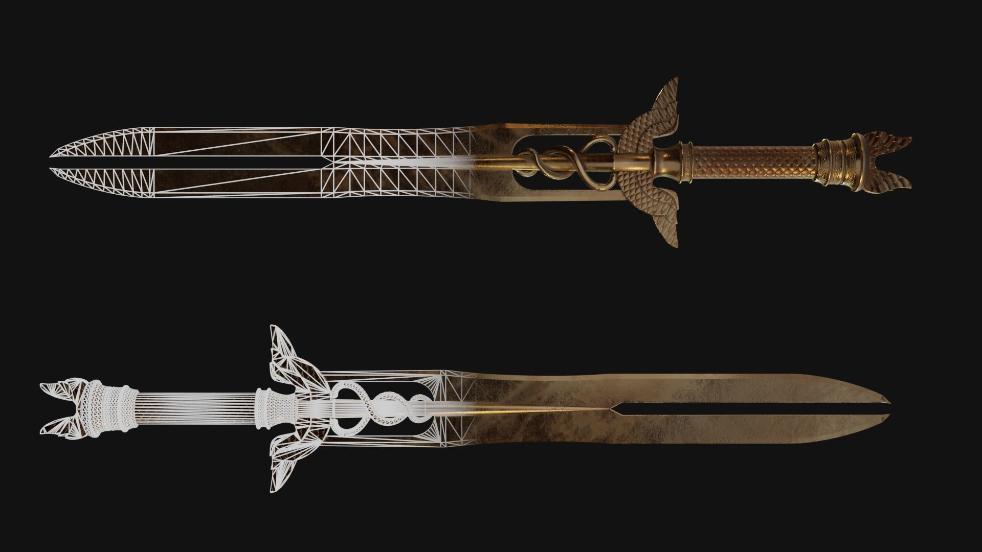 Fantasy Swords Low-poly 3D model_1