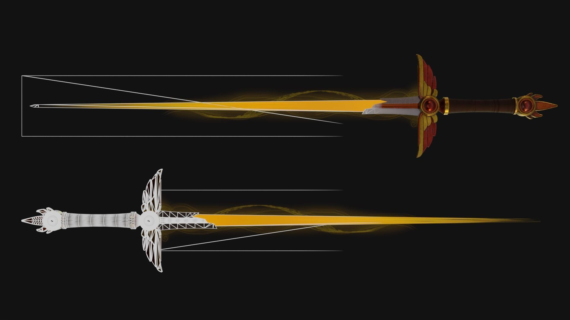 Fantasy Swords Low-poly 3D model_6