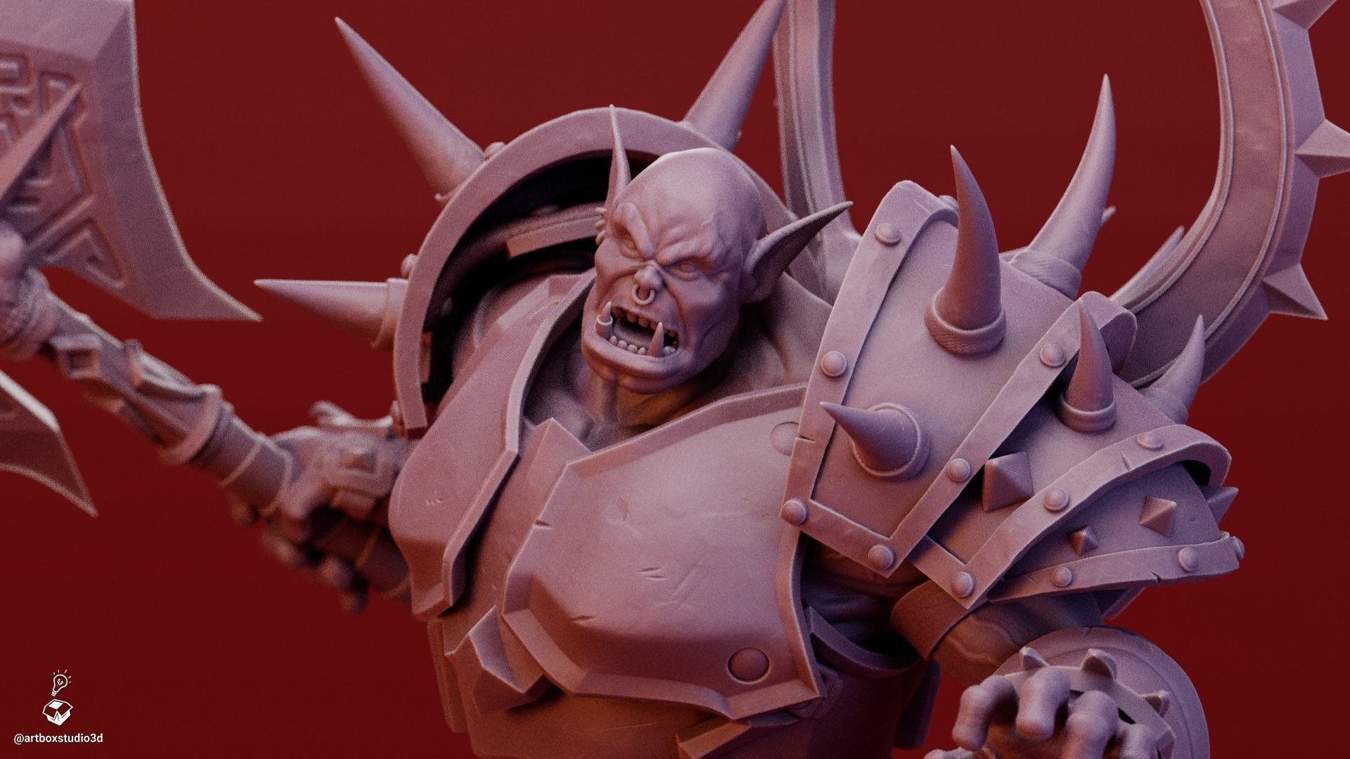 Warrior Orc Warlord Battlegear 3D print model_4