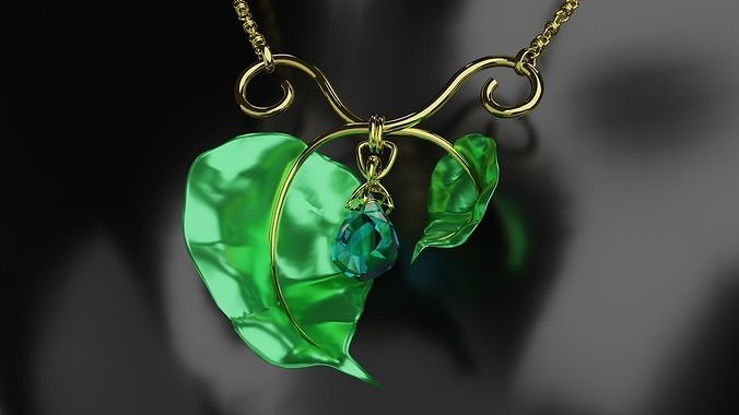 SSS satti mouse】/ Leaf necklace (M)
