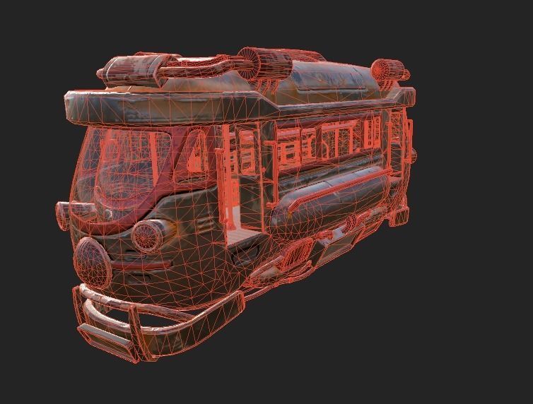 Air BUS  Low-poly 3D model_5