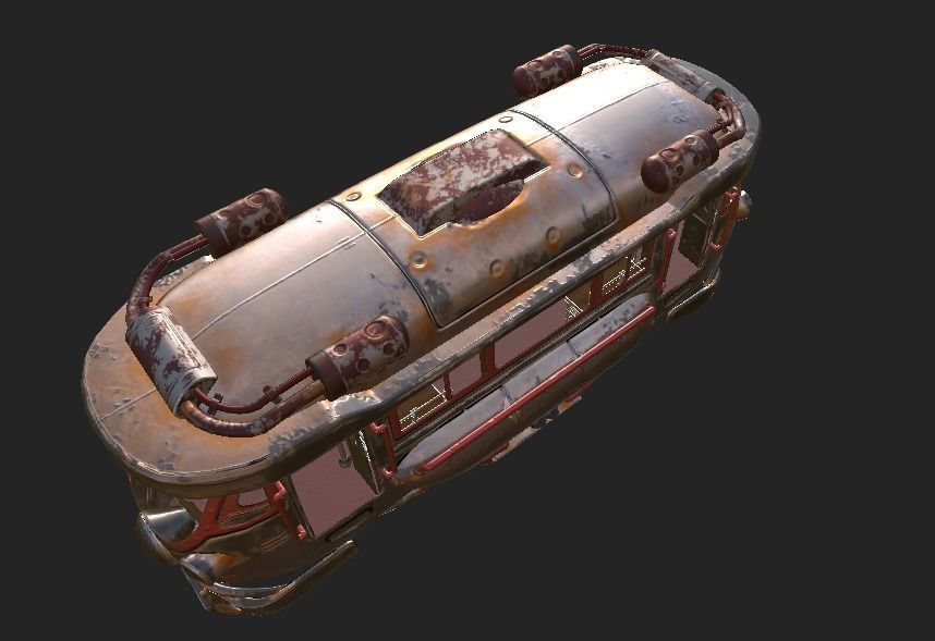 Air BUS  Low-poly 3D model_3