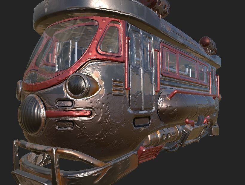 Air BUS  Low-poly 3D model_2