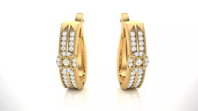 Hoops - Huggies Earrings - 1 3D print model