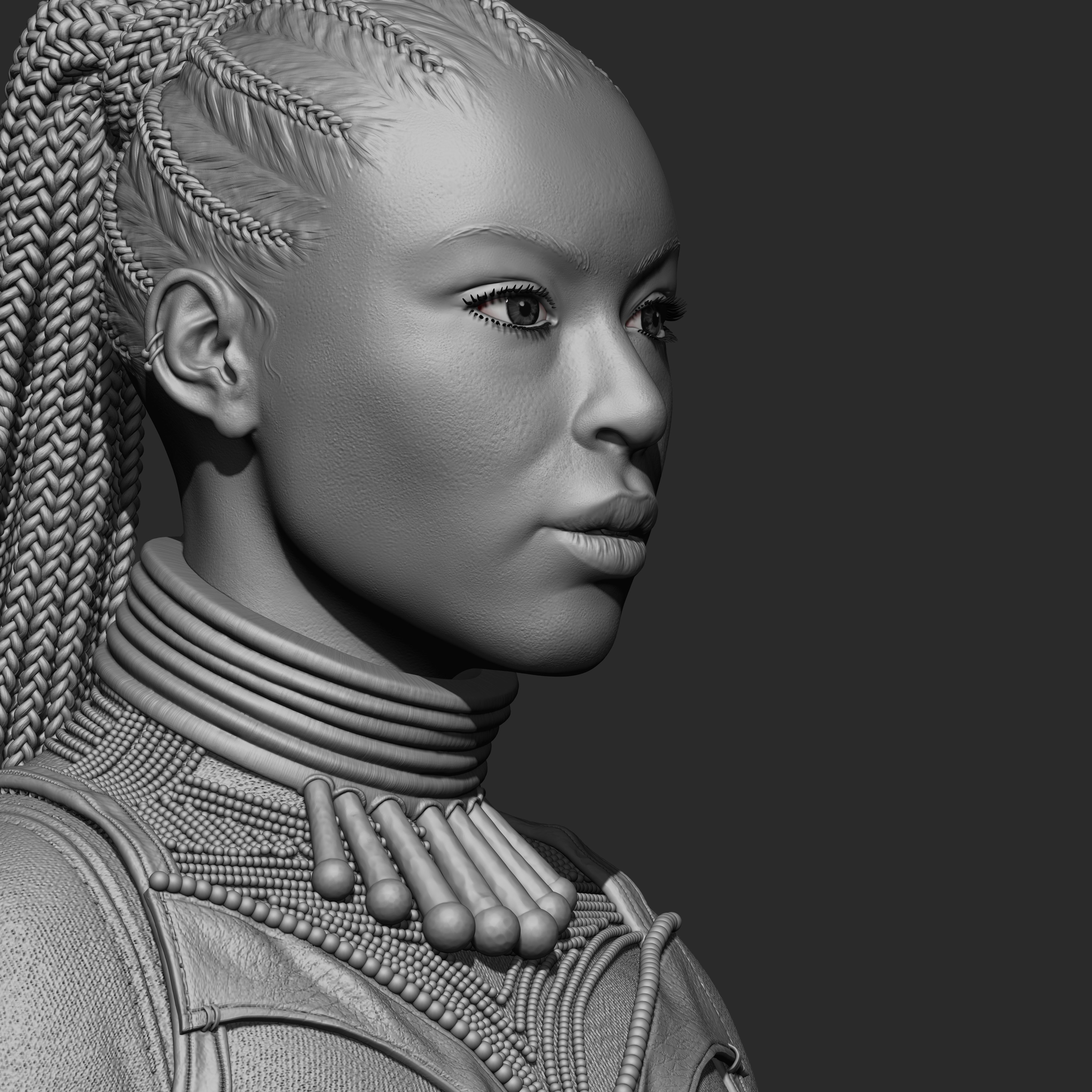 Highpoly Female  Warrior Character Sculpted in Zbrush 3D model_11