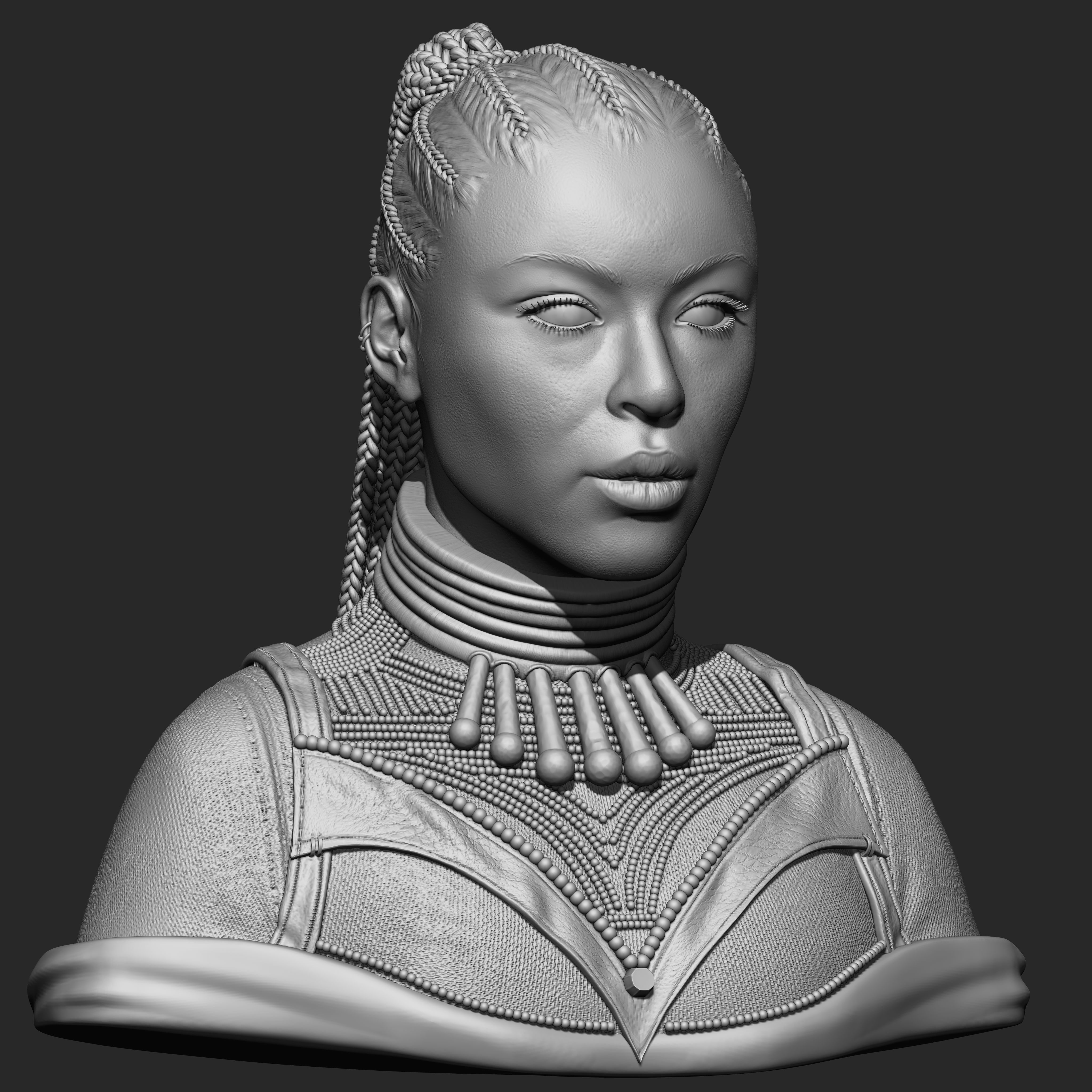 Highpoly Female  Warrior Character Sculpted in Zbrush 3D model_9