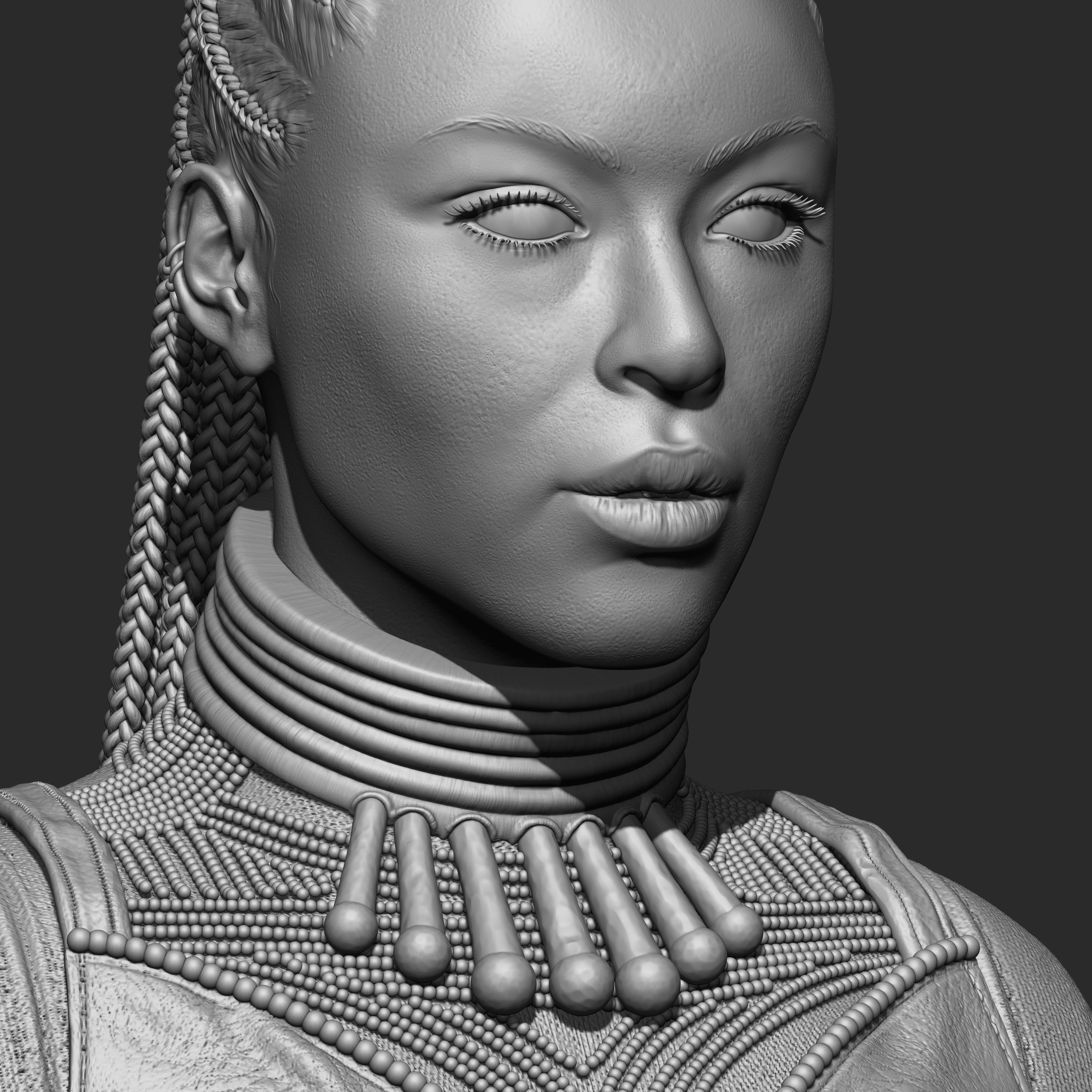Highpoly Female  Warrior Character Sculpted in Zbrush 3D model_7