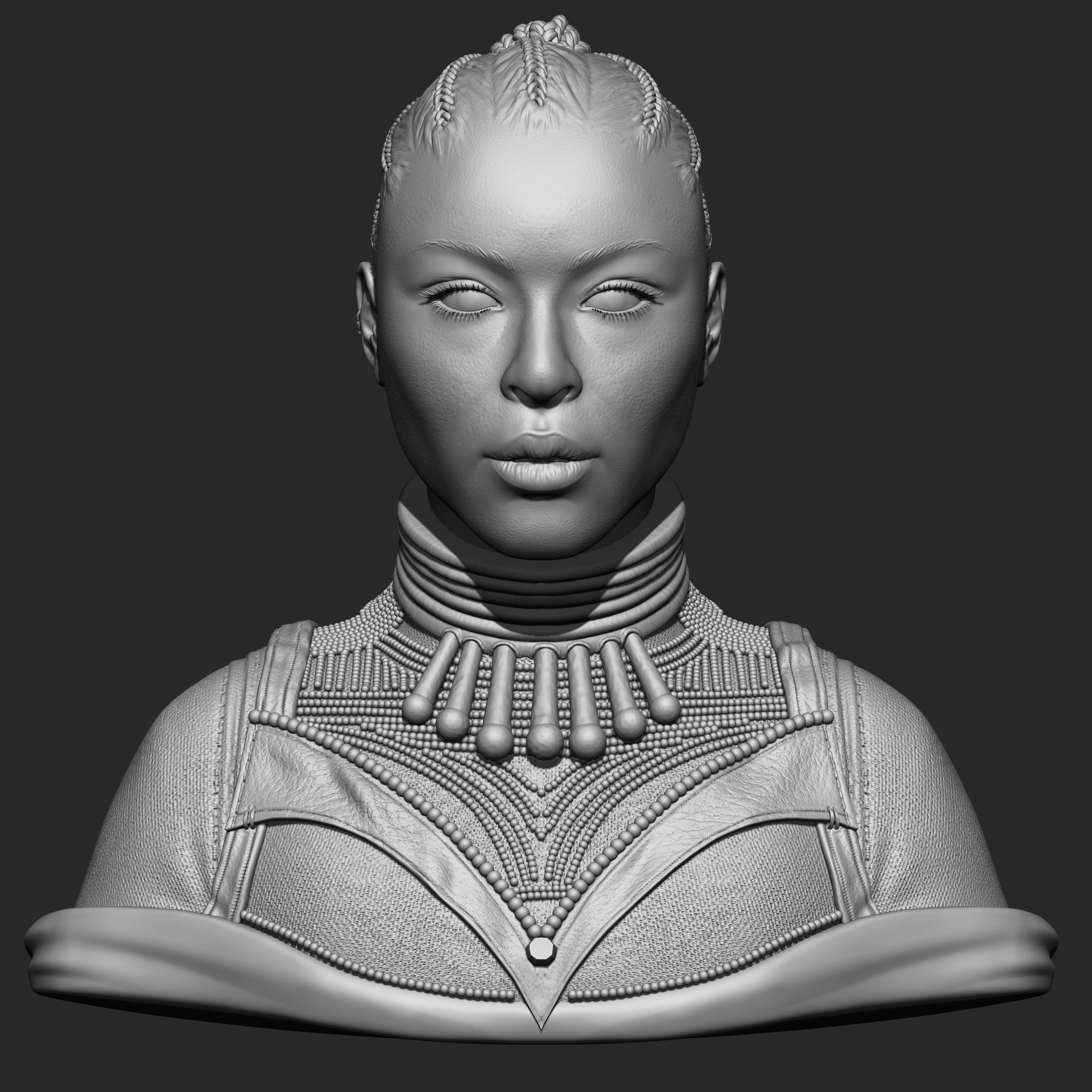 Highpoly Female  Warrior Character Sculpted in Zbrush 3D model_6