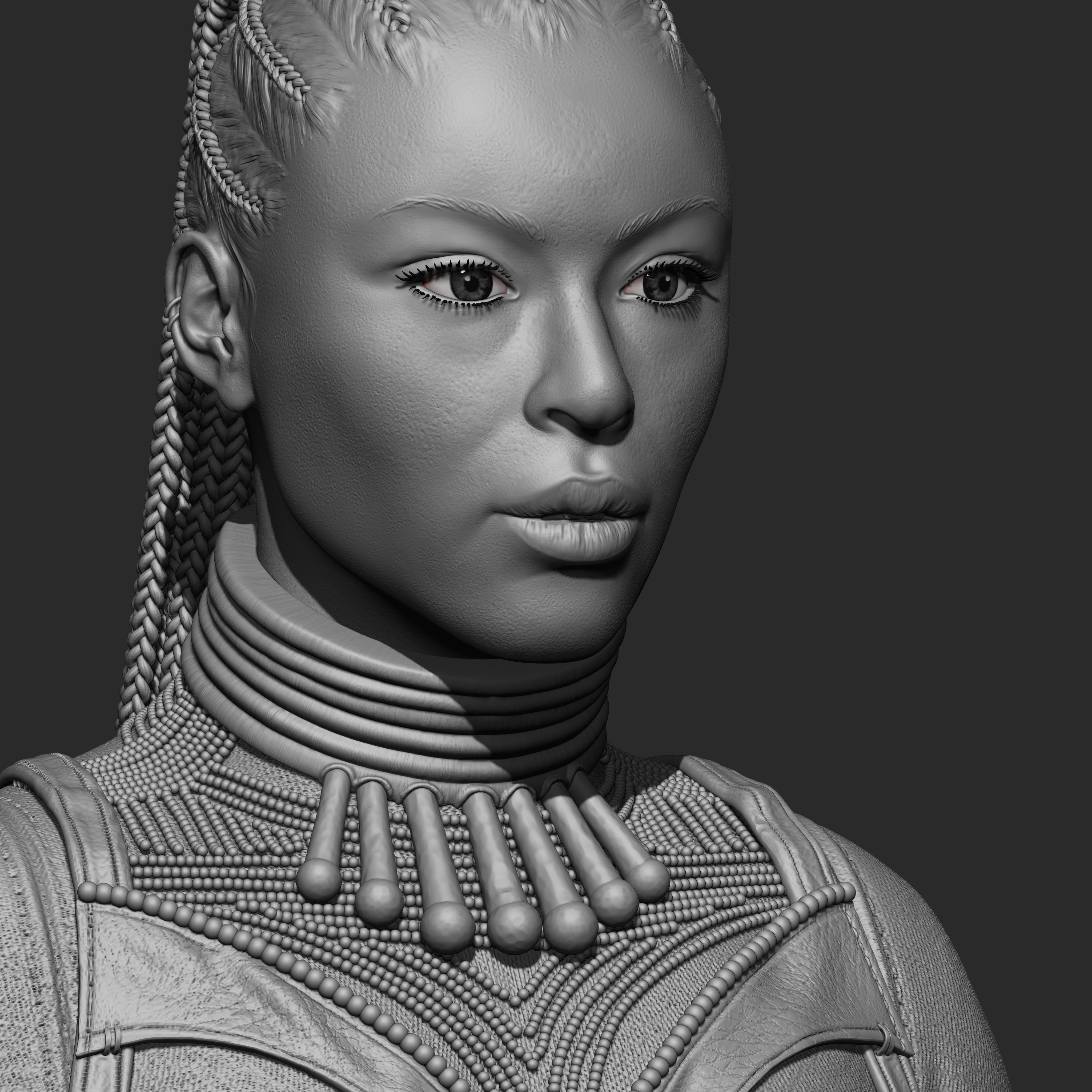Highpoly Female  Warrior Character Sculpted in Zbrush 3D model_10
