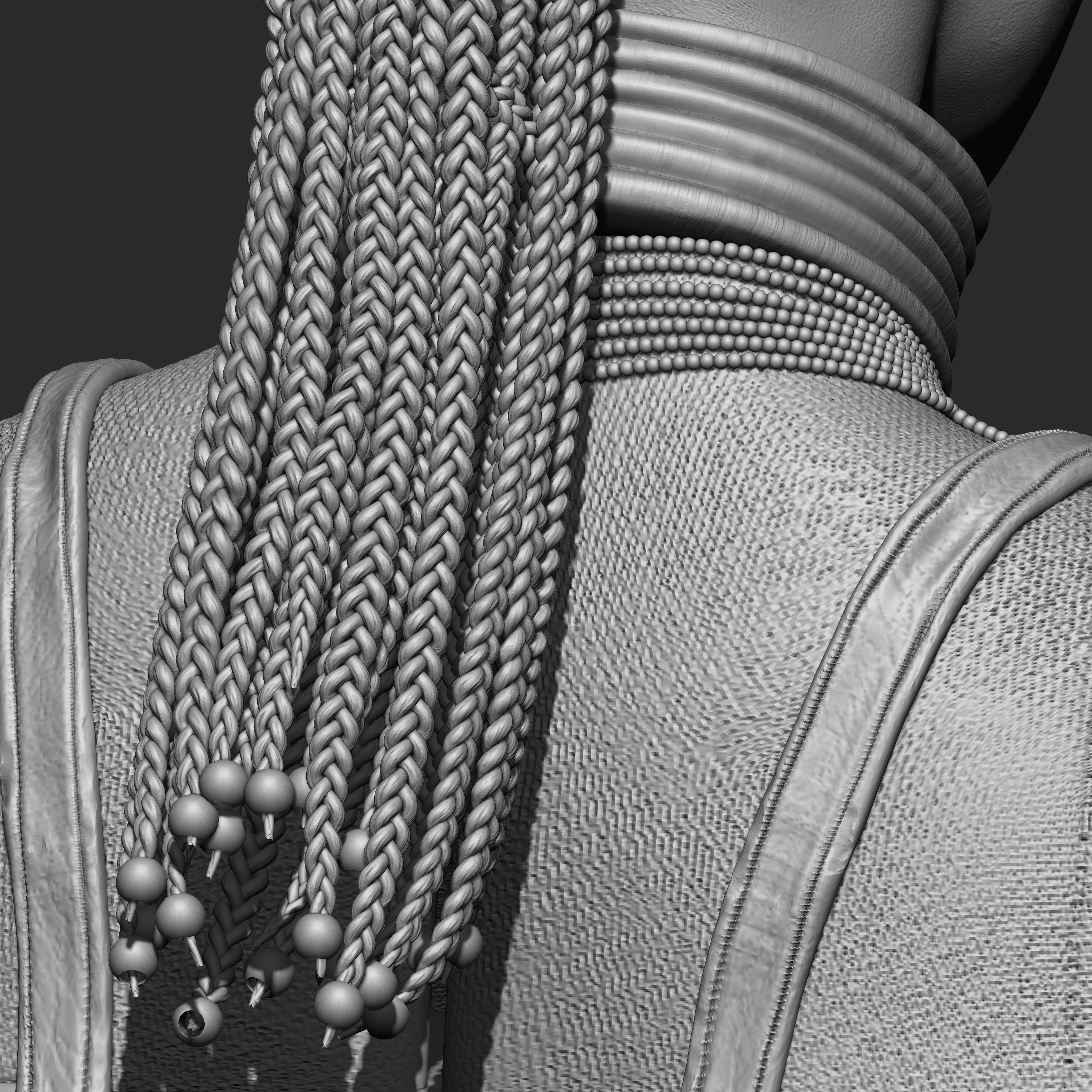 Highpoly Female  Warrior Character Sculpted in Zbrush 3D model_3