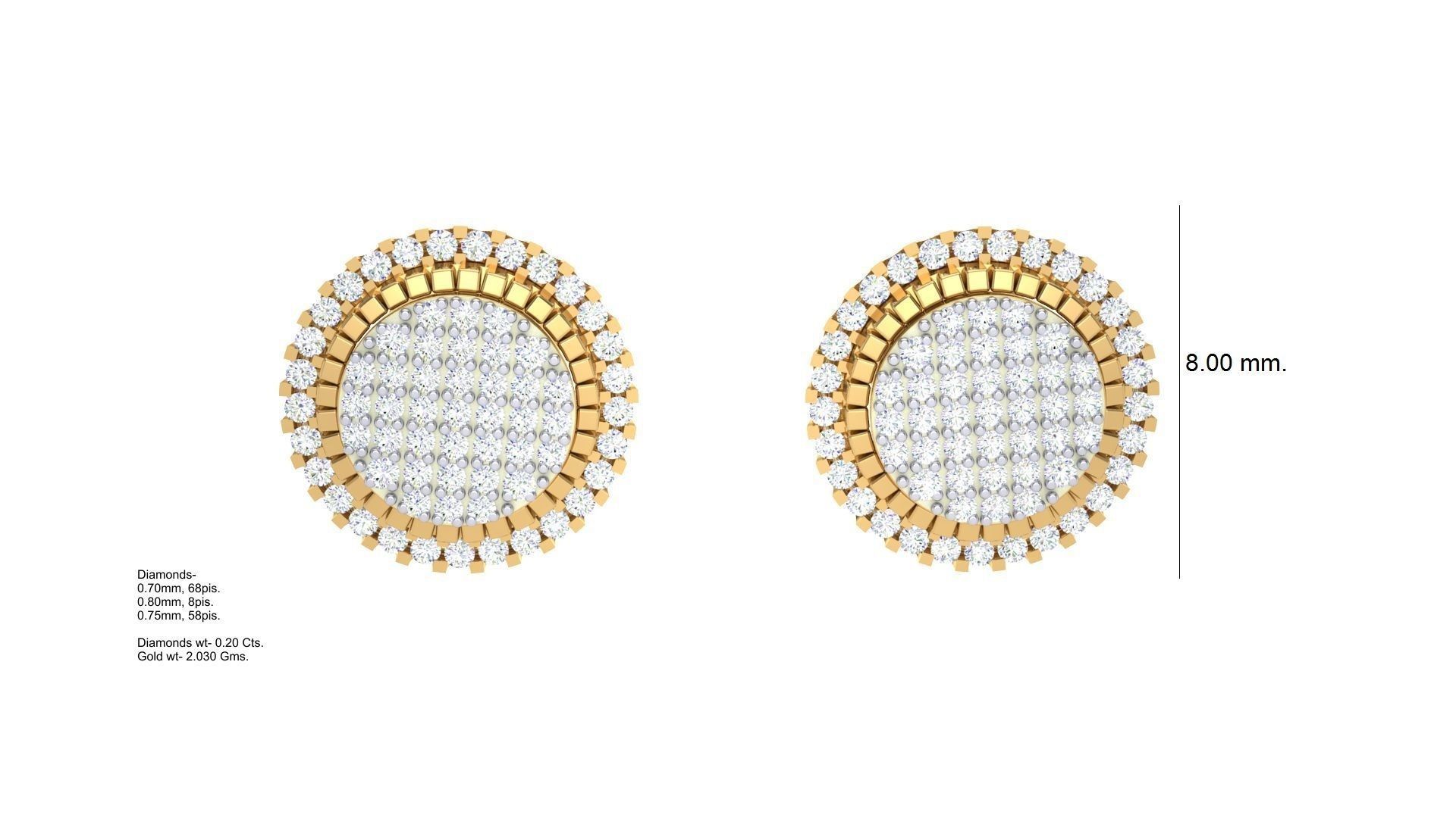 Studs Earrings - 4 3D print model_2