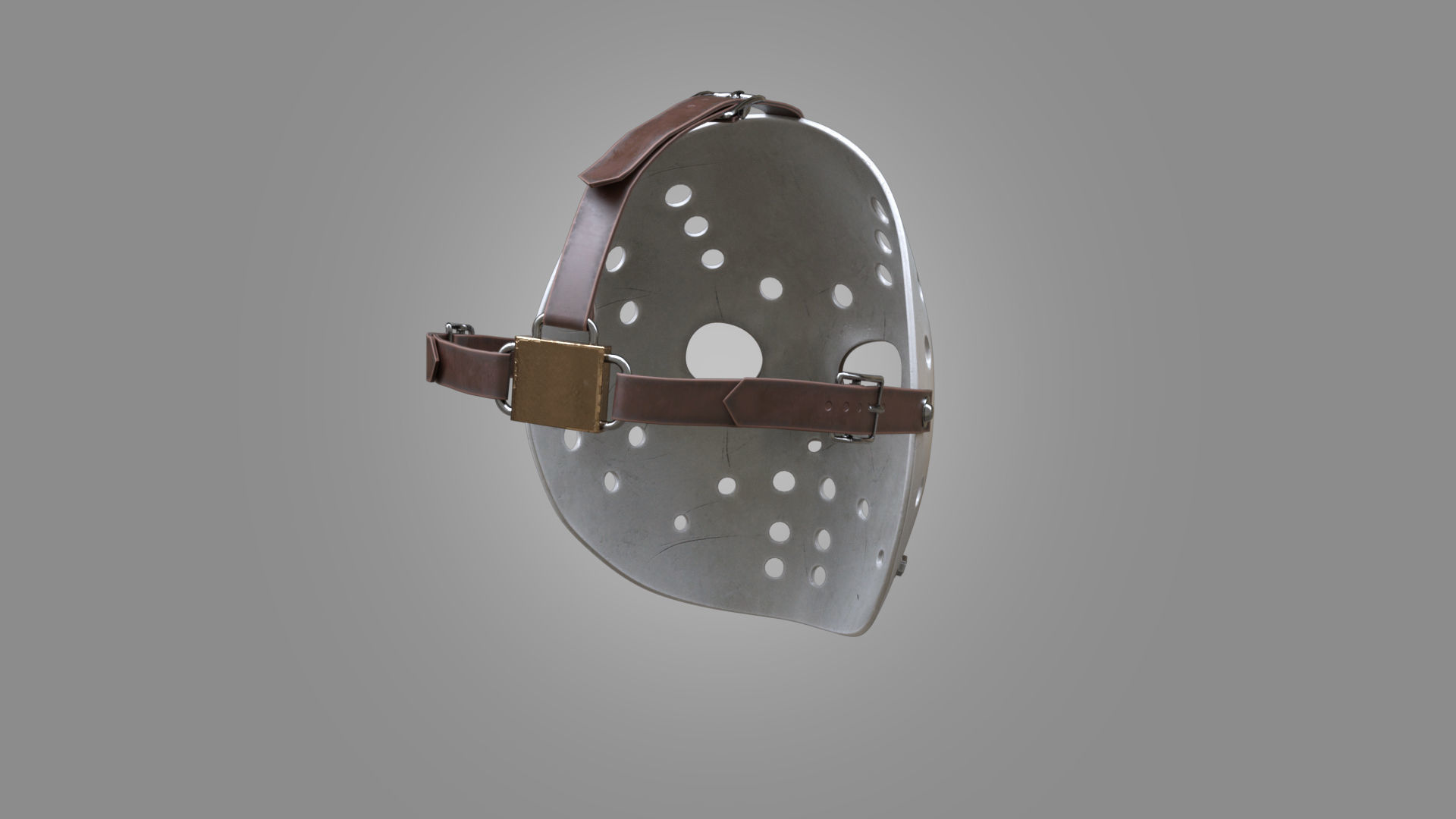  Hockey Mask Low-poly 3D model_3