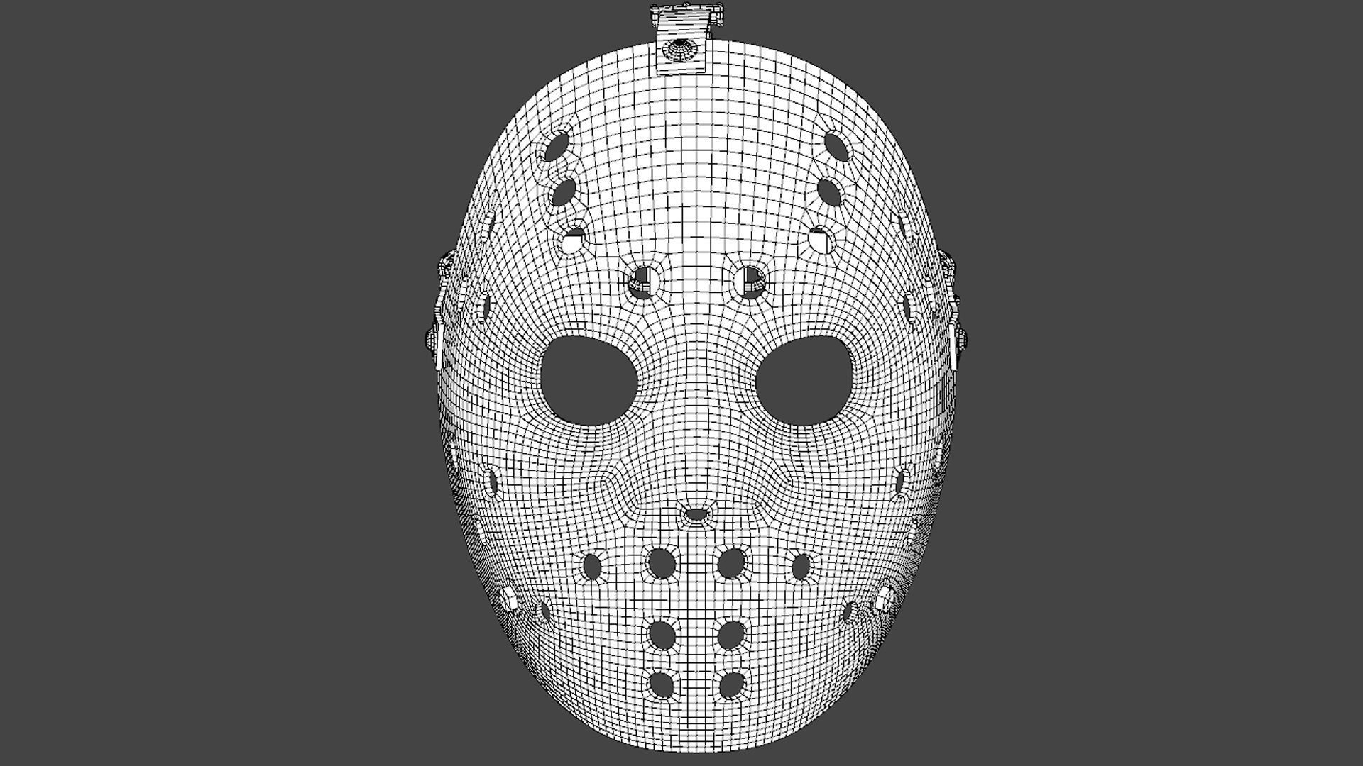  Hockey Mask Low-poly 3D model_5