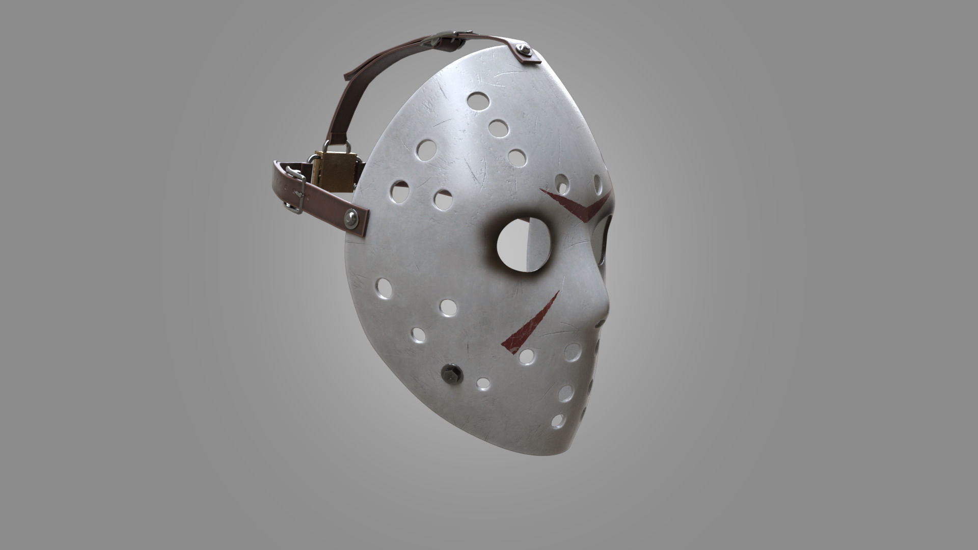  Hockey Mask Low-poly 3D model_4