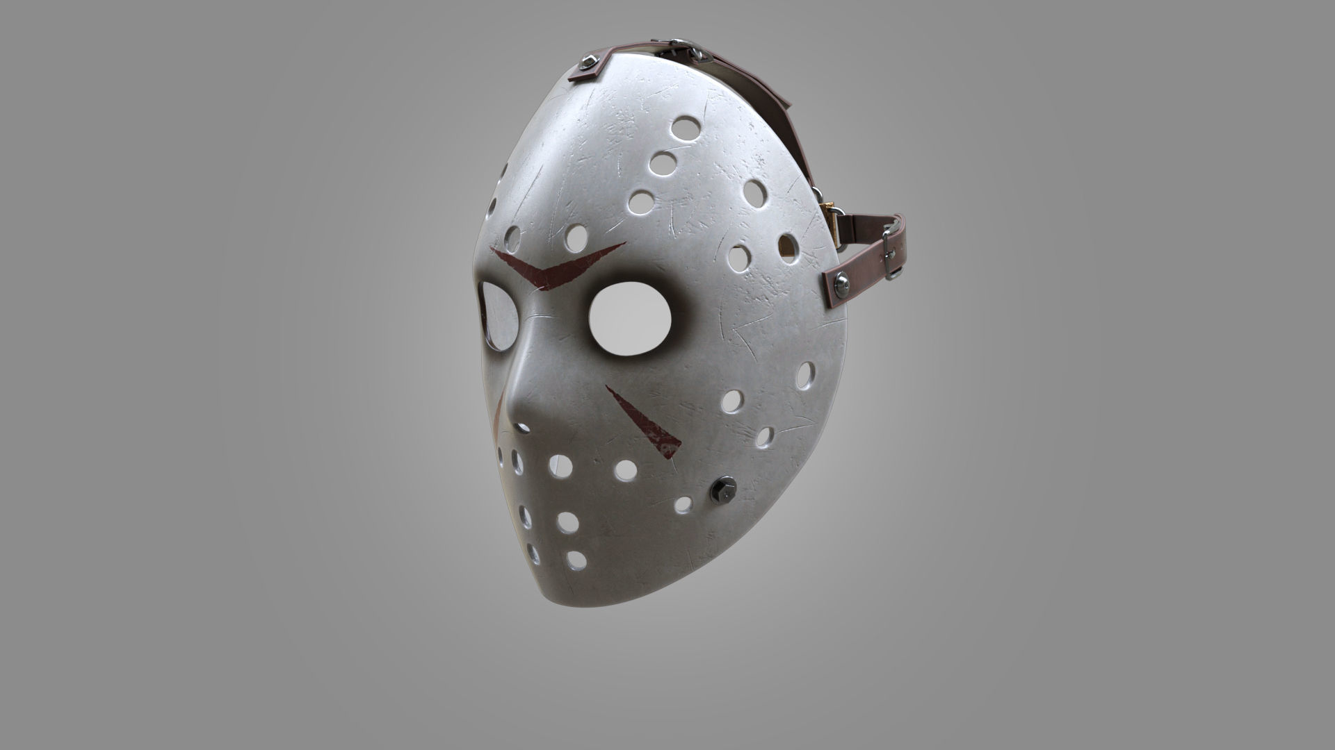  Hockey Mask Low-poly 3D model_1