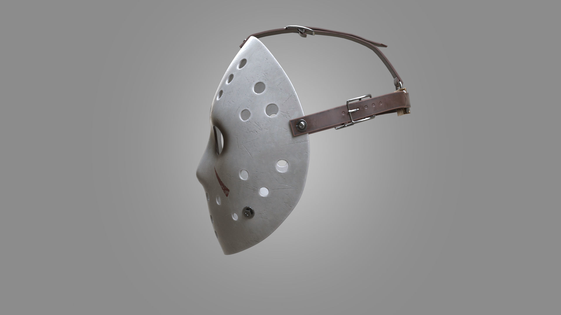  Hockey Mask Low-poly 3D model_2