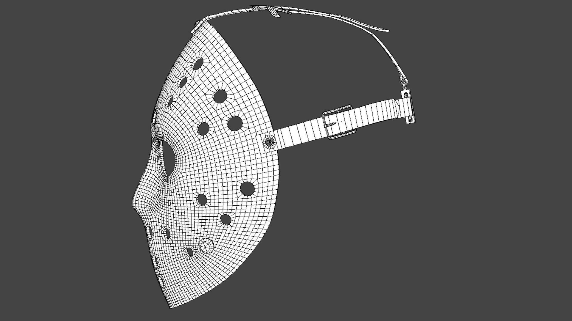  Hockey Mask Low-poly 3D model_6