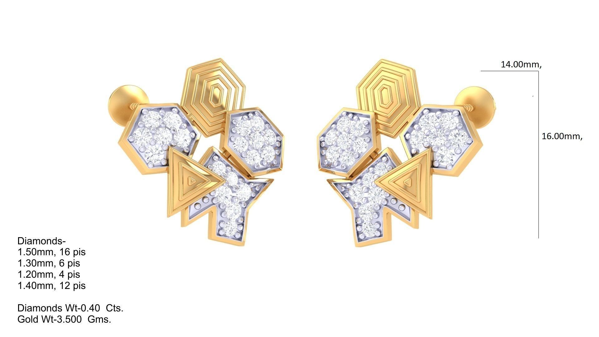 Studs Earrings - 9 3D print model_1
