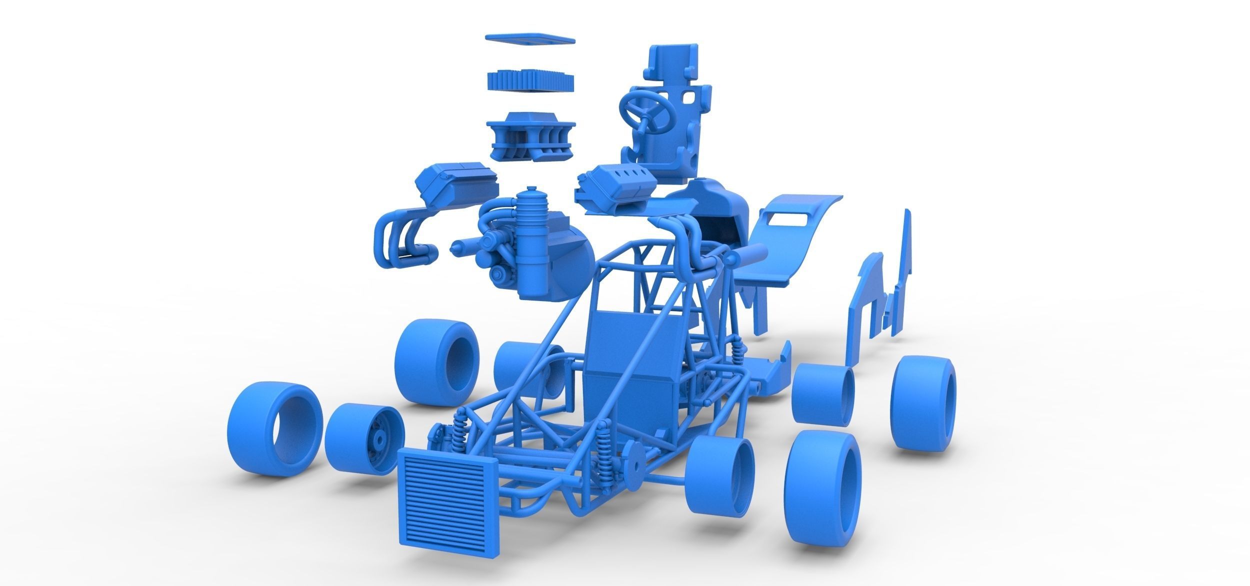 Pavement Sprint car Scale 1 to 25 3D print model_45