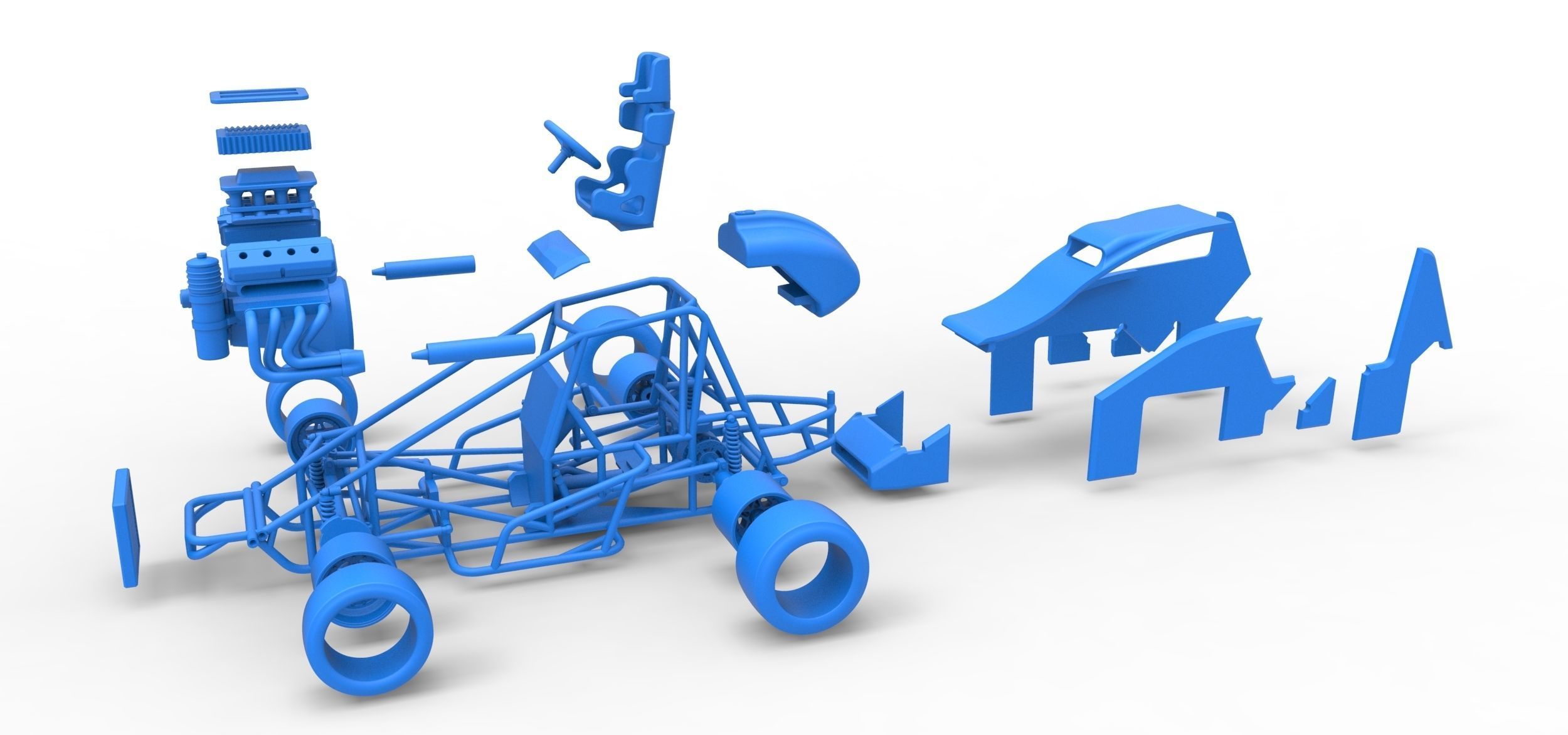 Pavement Sprint car Scale 1 to 25 3D print model_42