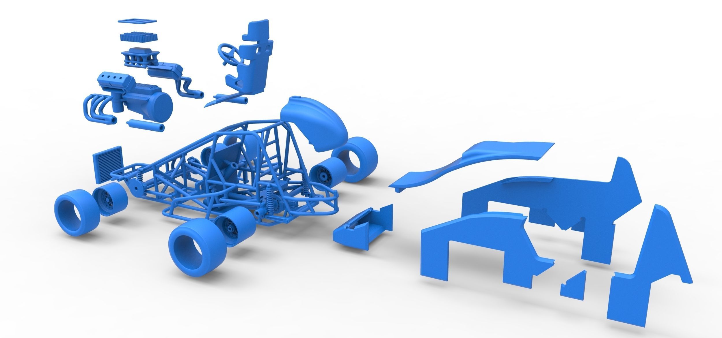 Pavement Sprint car Scale 1 to 25 3D print model_48