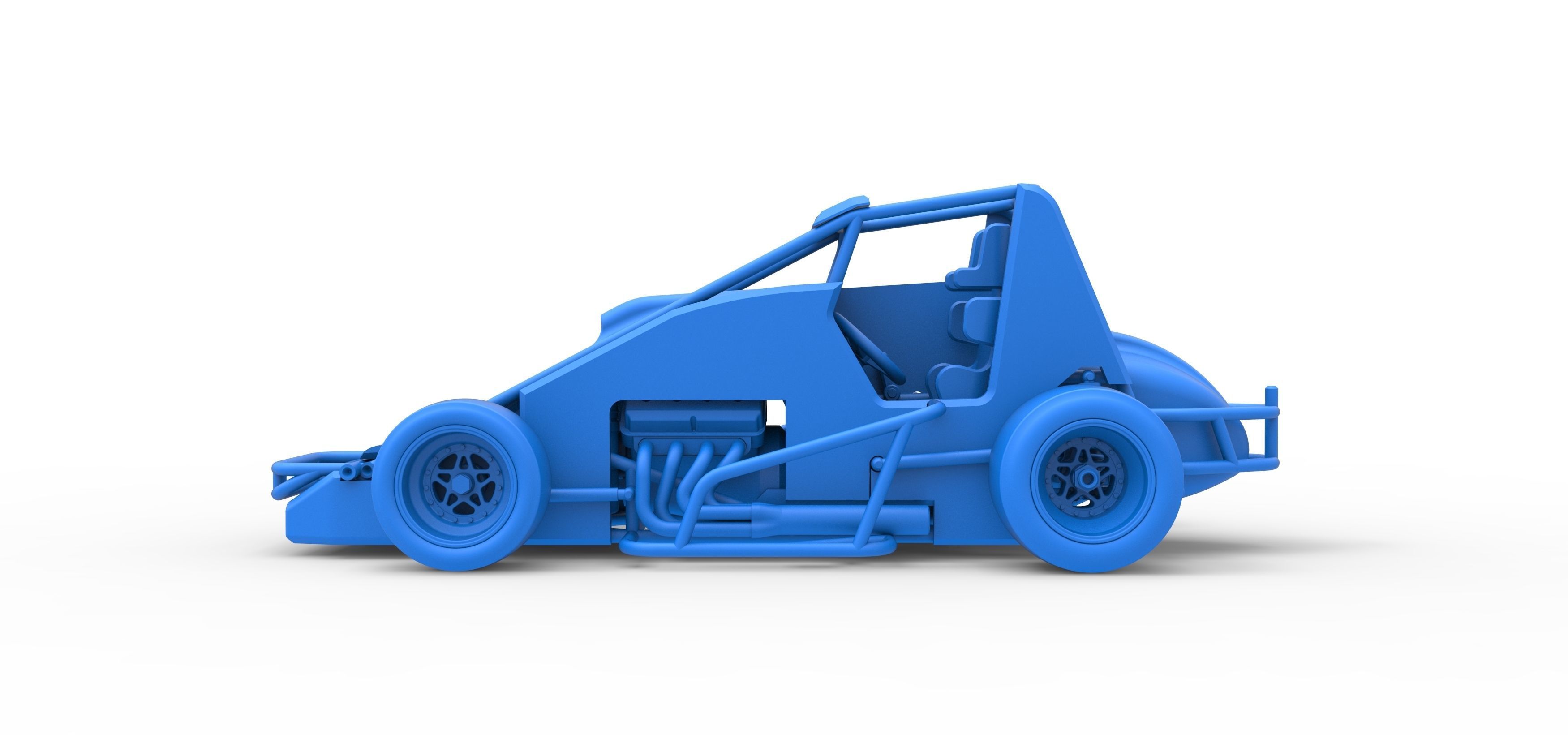 Pavement Sprint car Scale 1 to 25 3D print model_30
