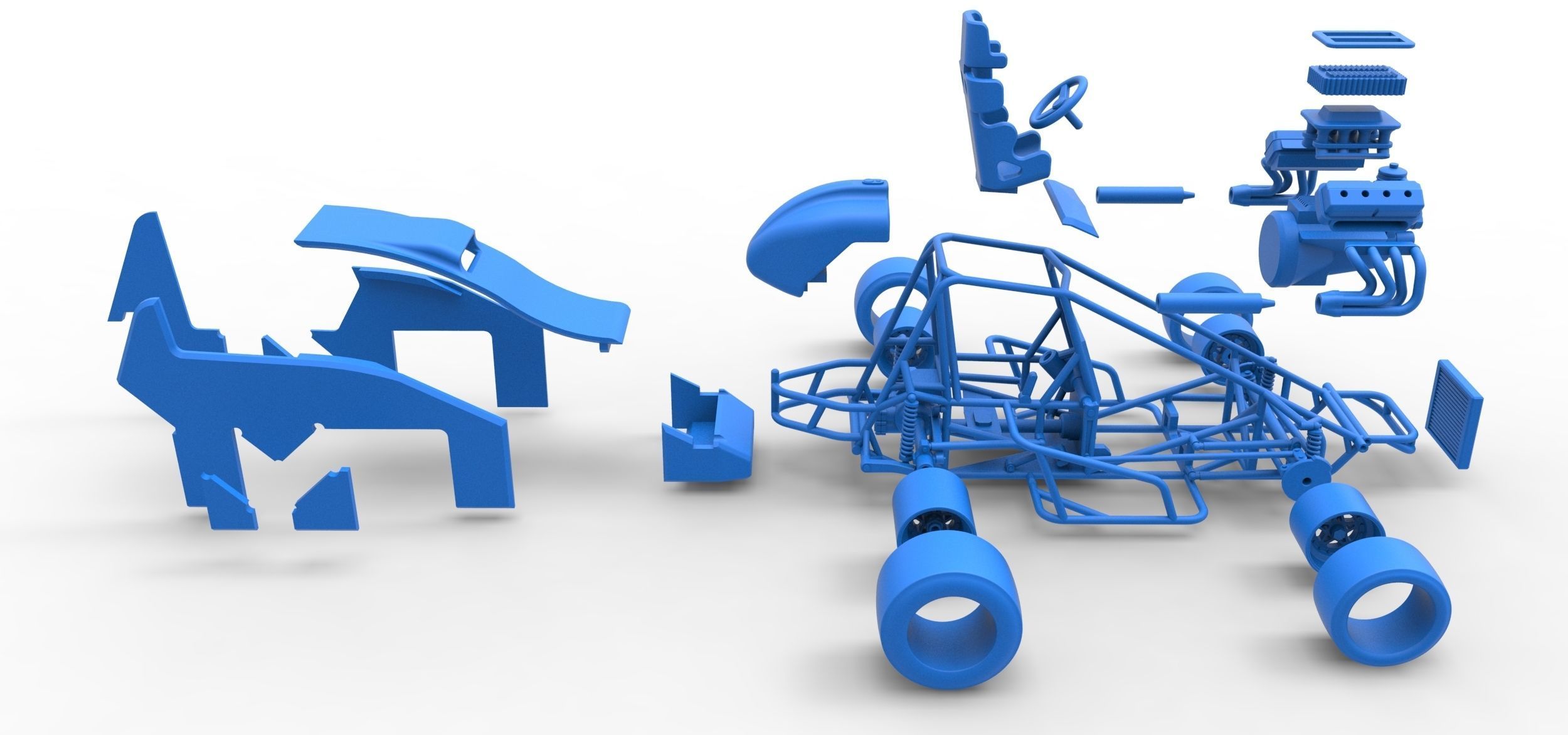 Pavement Sprint car Scale 1 to 25 3D print model_51